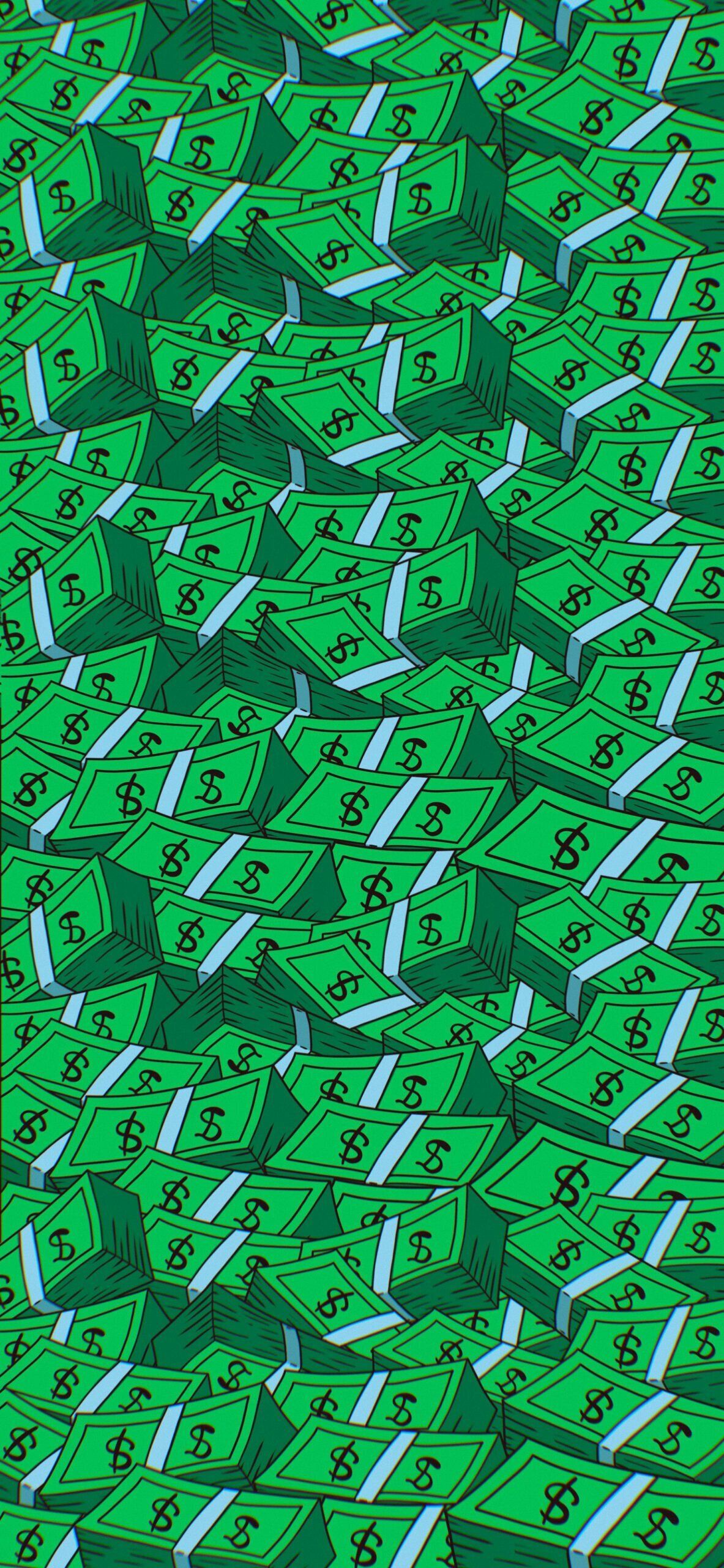 1183x2560 Cartoon Big Money Green Wallpaper Scaled American Cash Money Dollars Currency USA