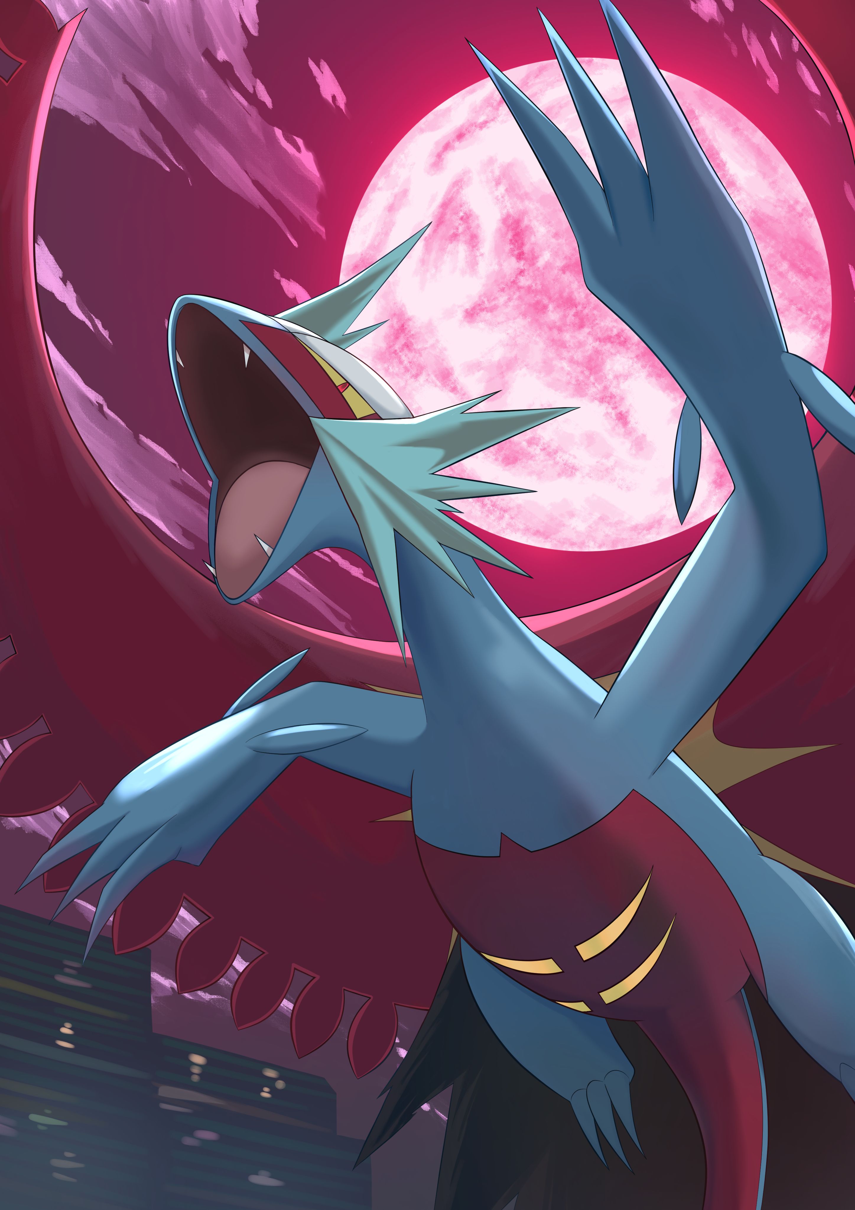 2894x4093 Roaring Moon Wallpaper