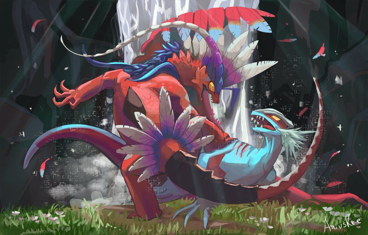 1200x768 Koraidon vs Roaring moon #pokemon