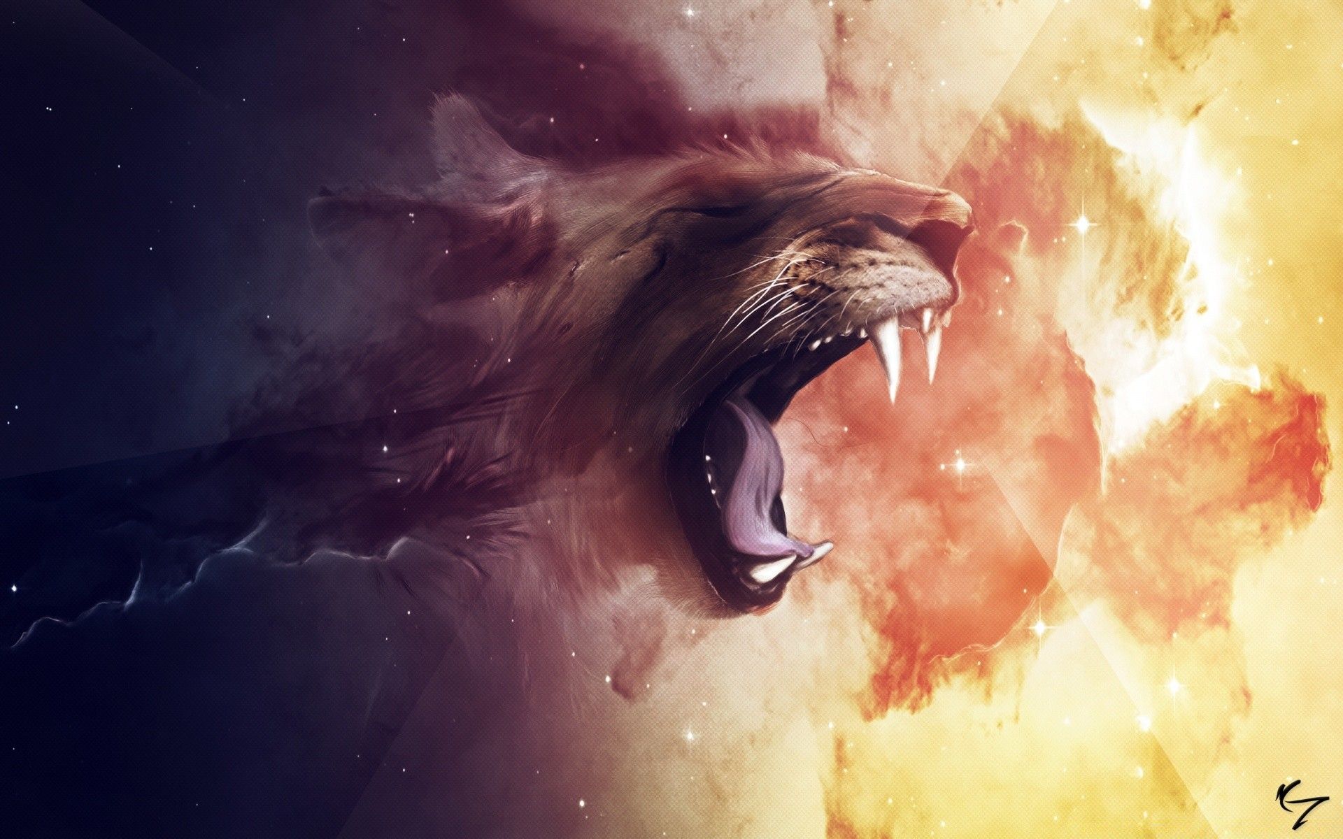 1920x1200 A Lion Roaring Through The Moon And ?hl=en