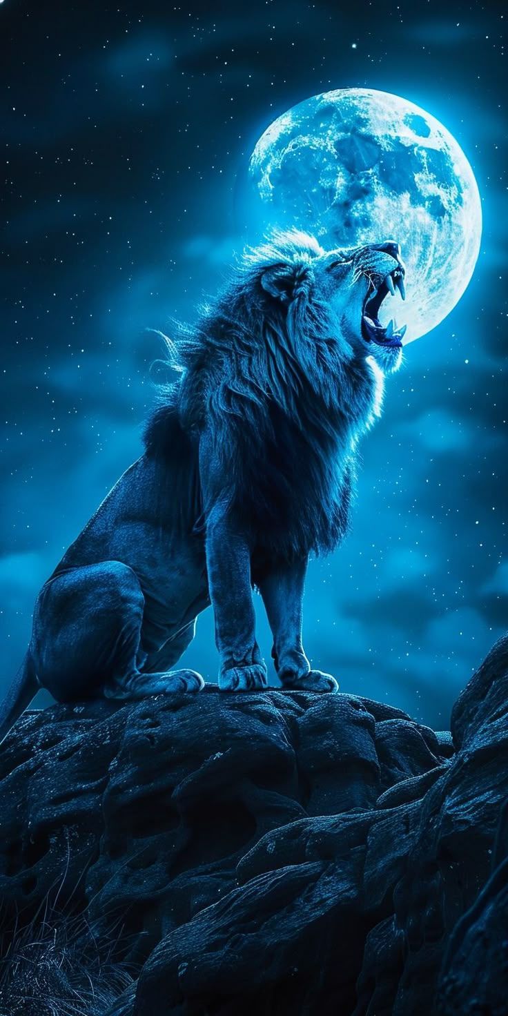736x1472 lion roaring