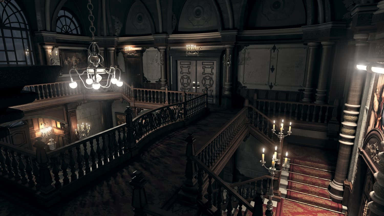 1500x843 Download Resident Evil Spencer Mansion Main Hall Wallpaper
