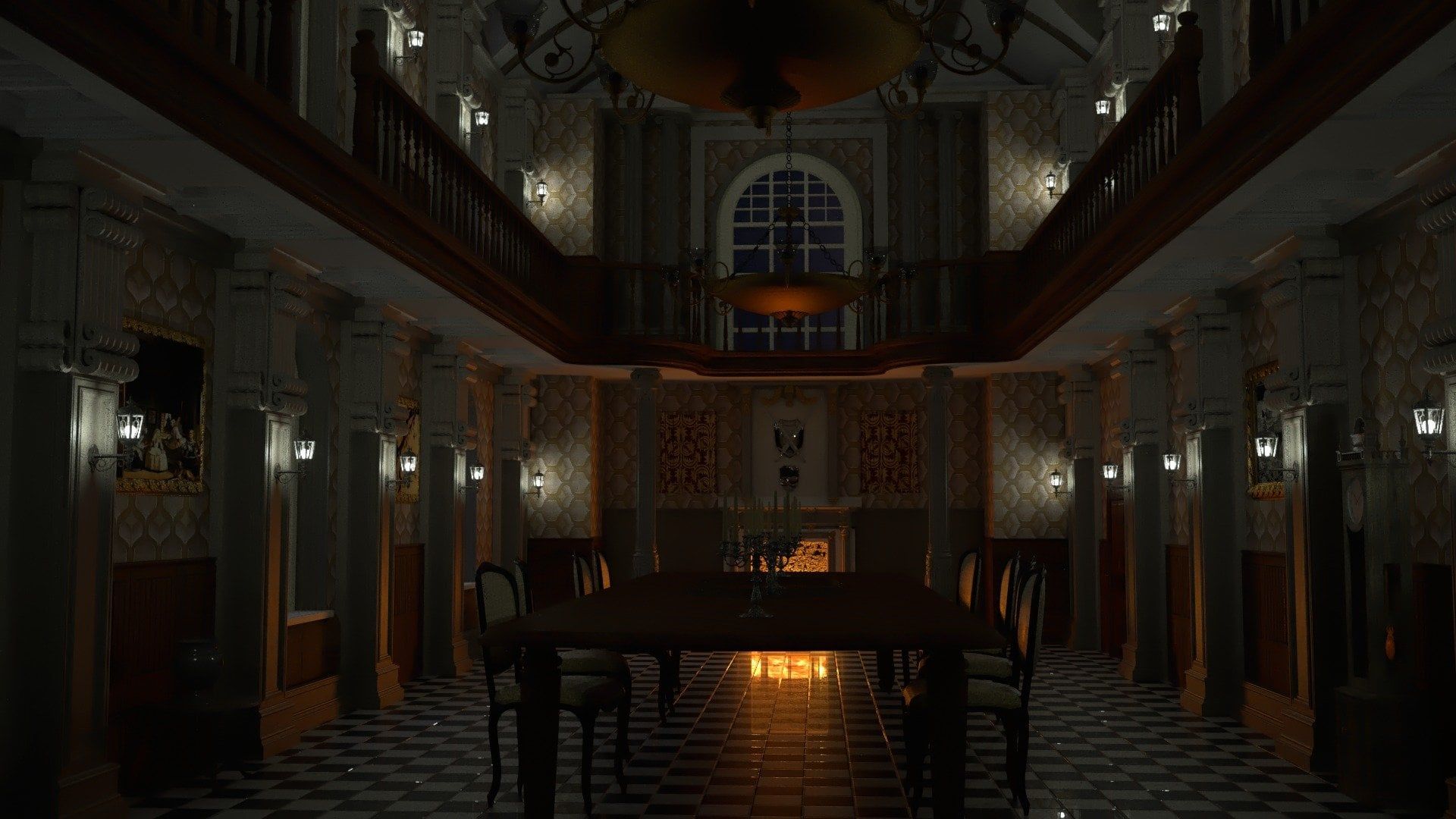 1920x1080 Resident Evil Mansion dining hall Wallpaper [1920 x 1080]