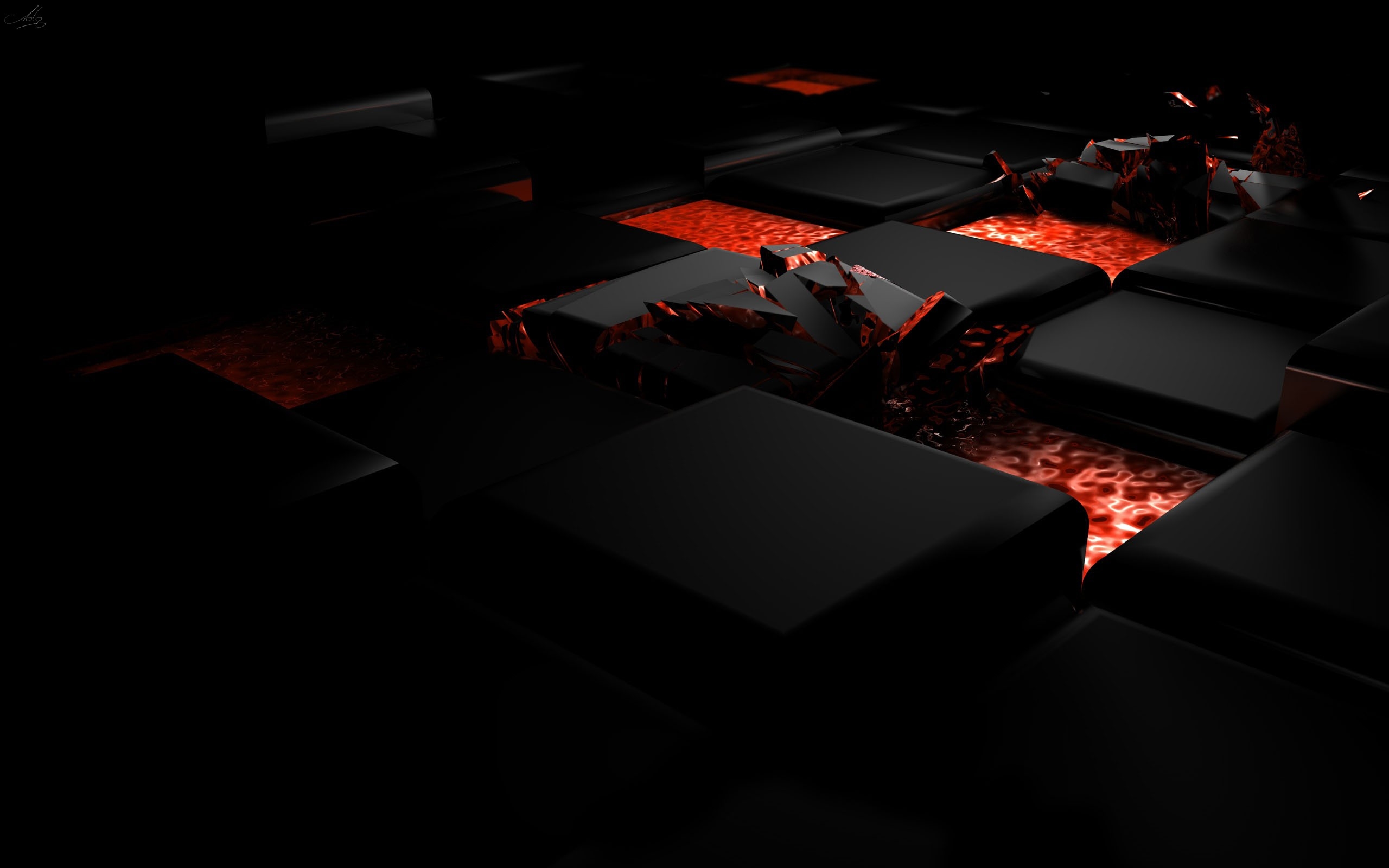 2560x1600 cube, fire, dark Wallpaper, HD 3D 4K Wallpaper, Image and Background