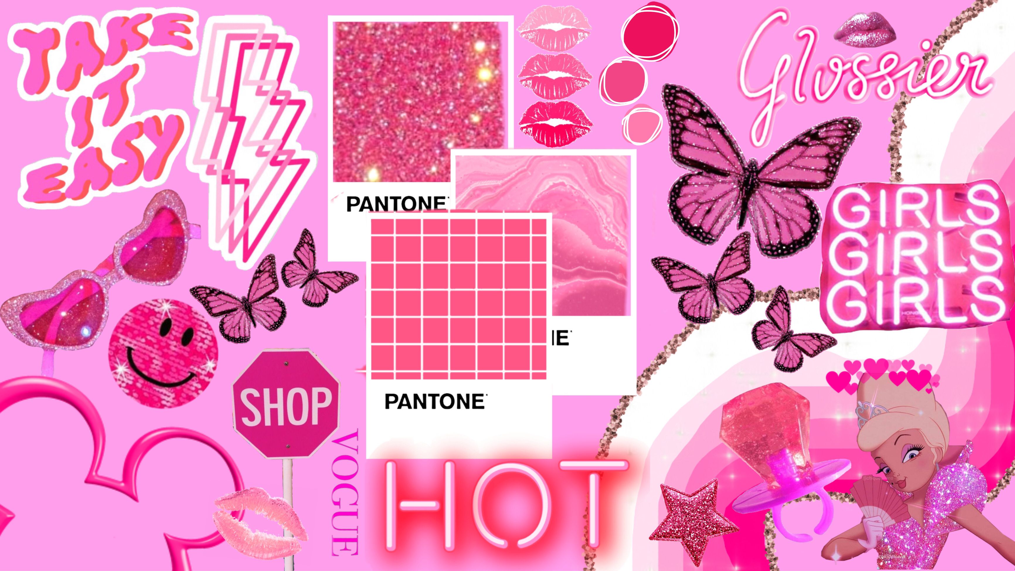 3463x1948 Pink Baddie Computer Wallpaper