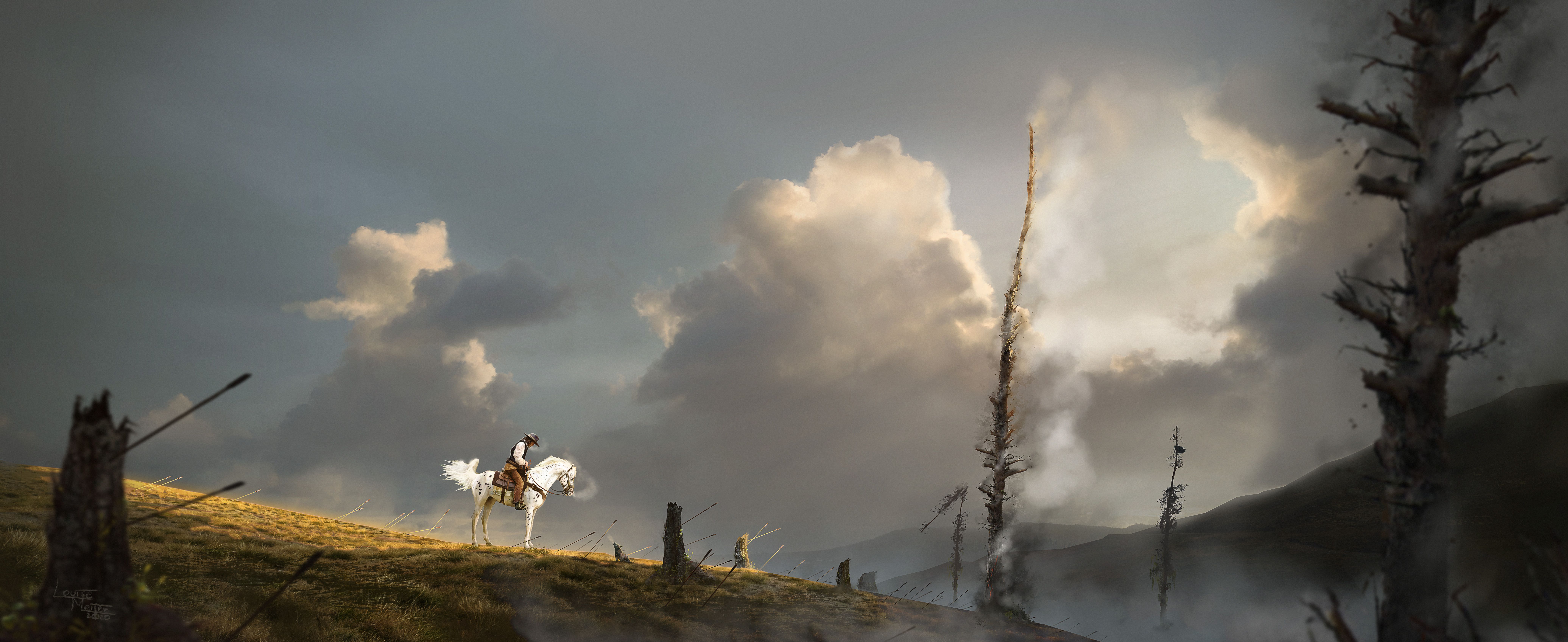 8285x3395 War Field Wallpaper