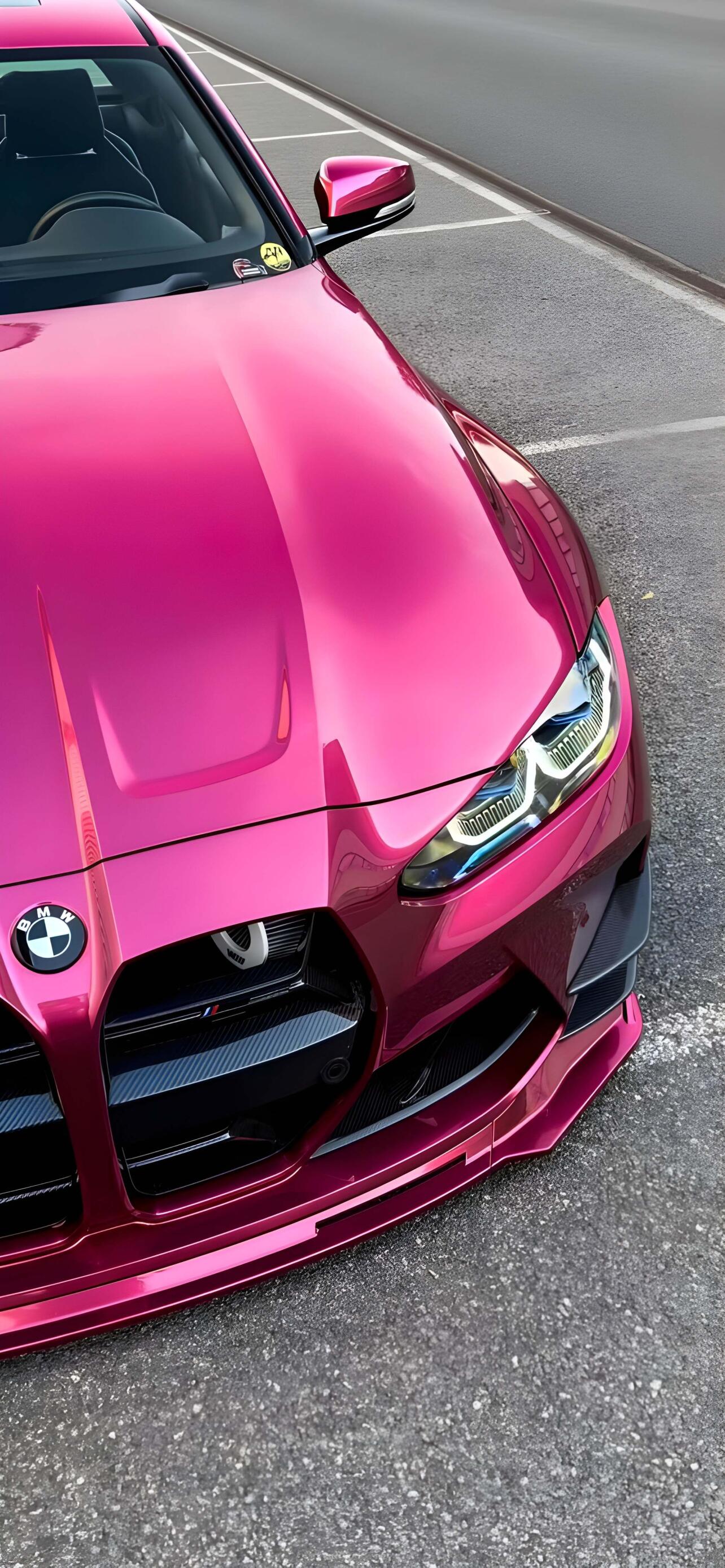 1284x2778 Metallic Pink BMW M4 4K Wallpaper