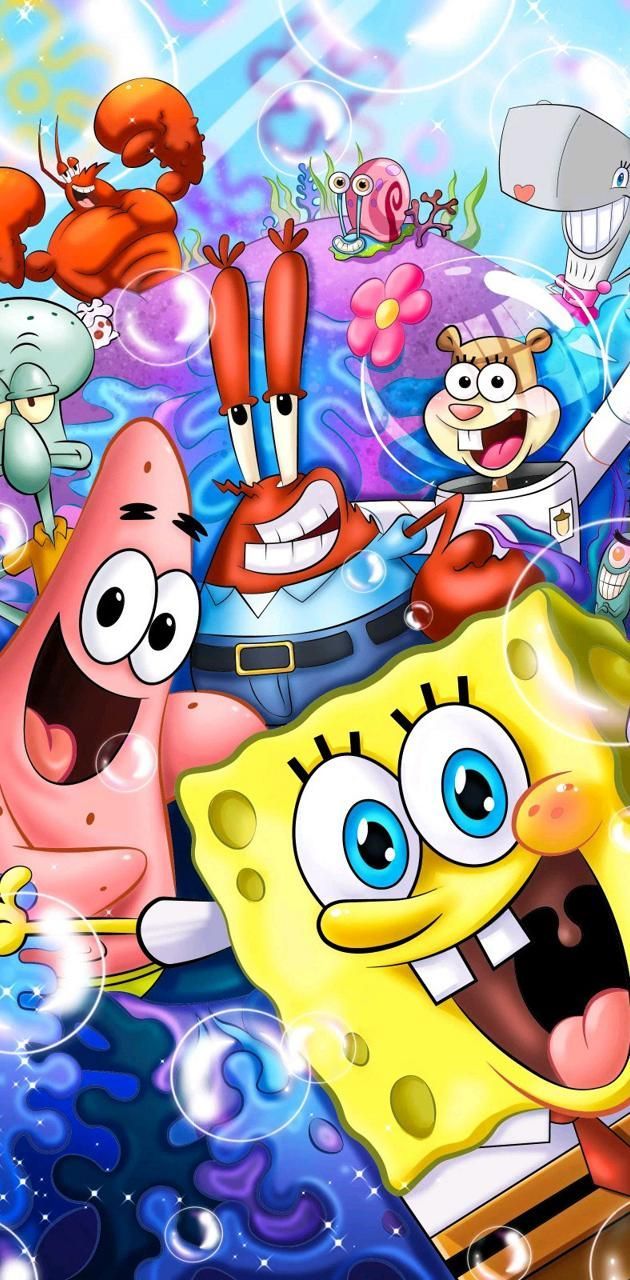 630x1280 Spongebob & Friends wallpaper