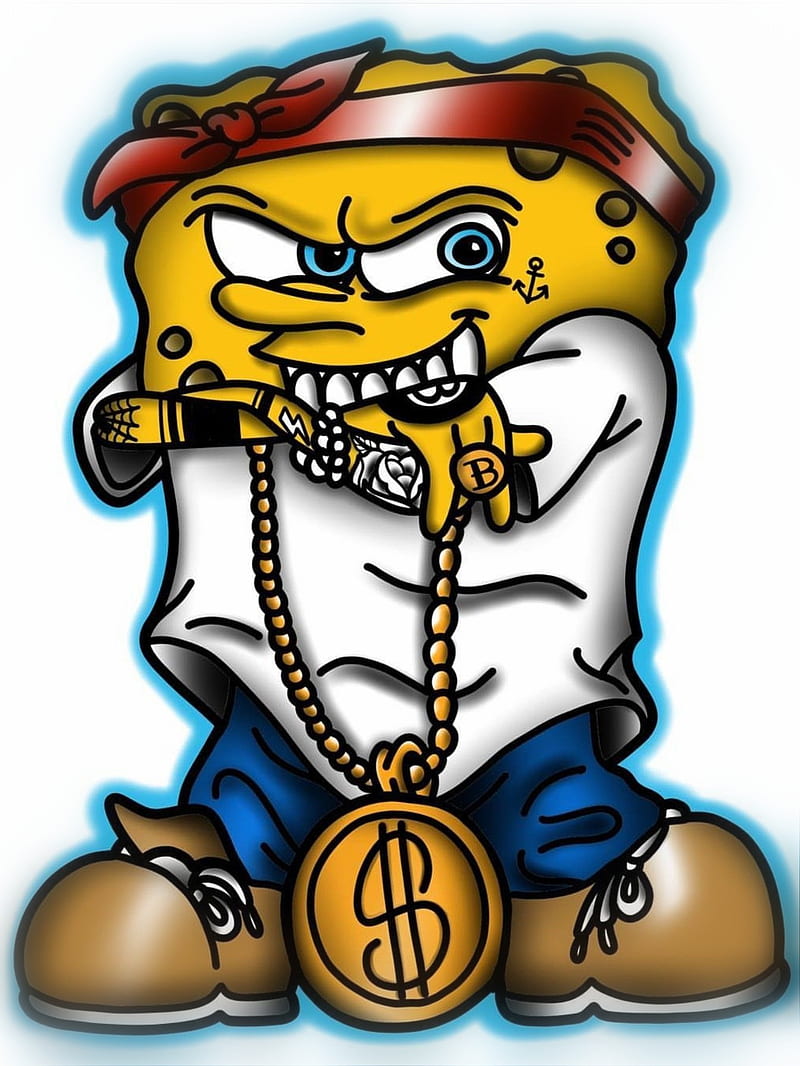 800x1066 Gangsta spongebob, pride, profile, saints, HD phone wallpaper