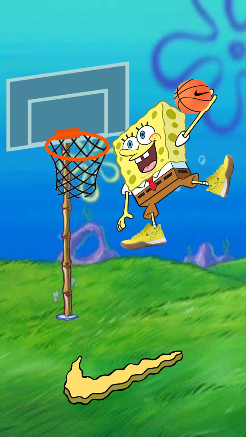 800x1422 Nike spongebob, bob esponja, basket, sponge, jellyfish, jellyfish field, HD phone wallpaper