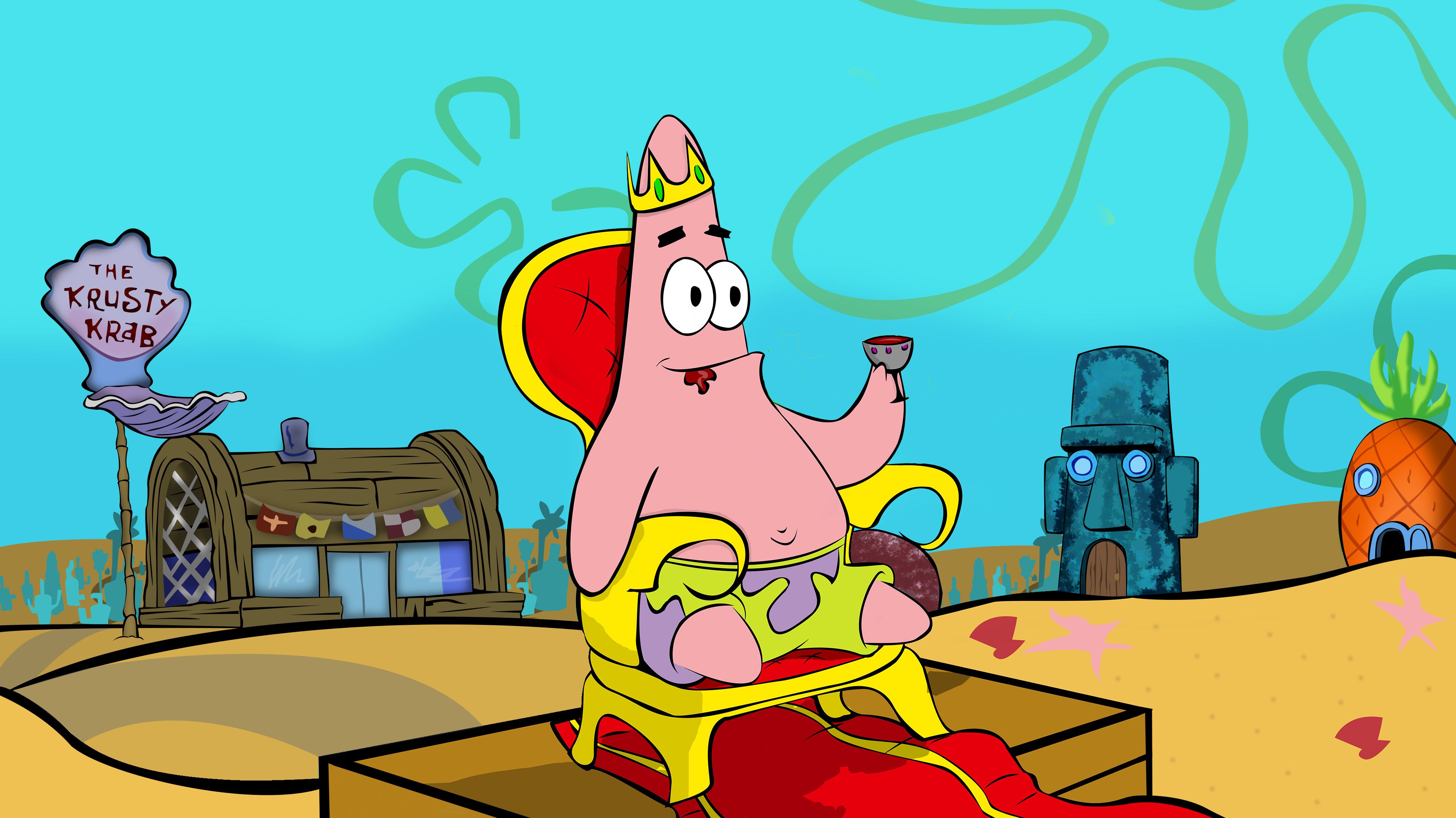 3840x2160 Patrick Star (SpongeBob SquarePants) Wallpaper
