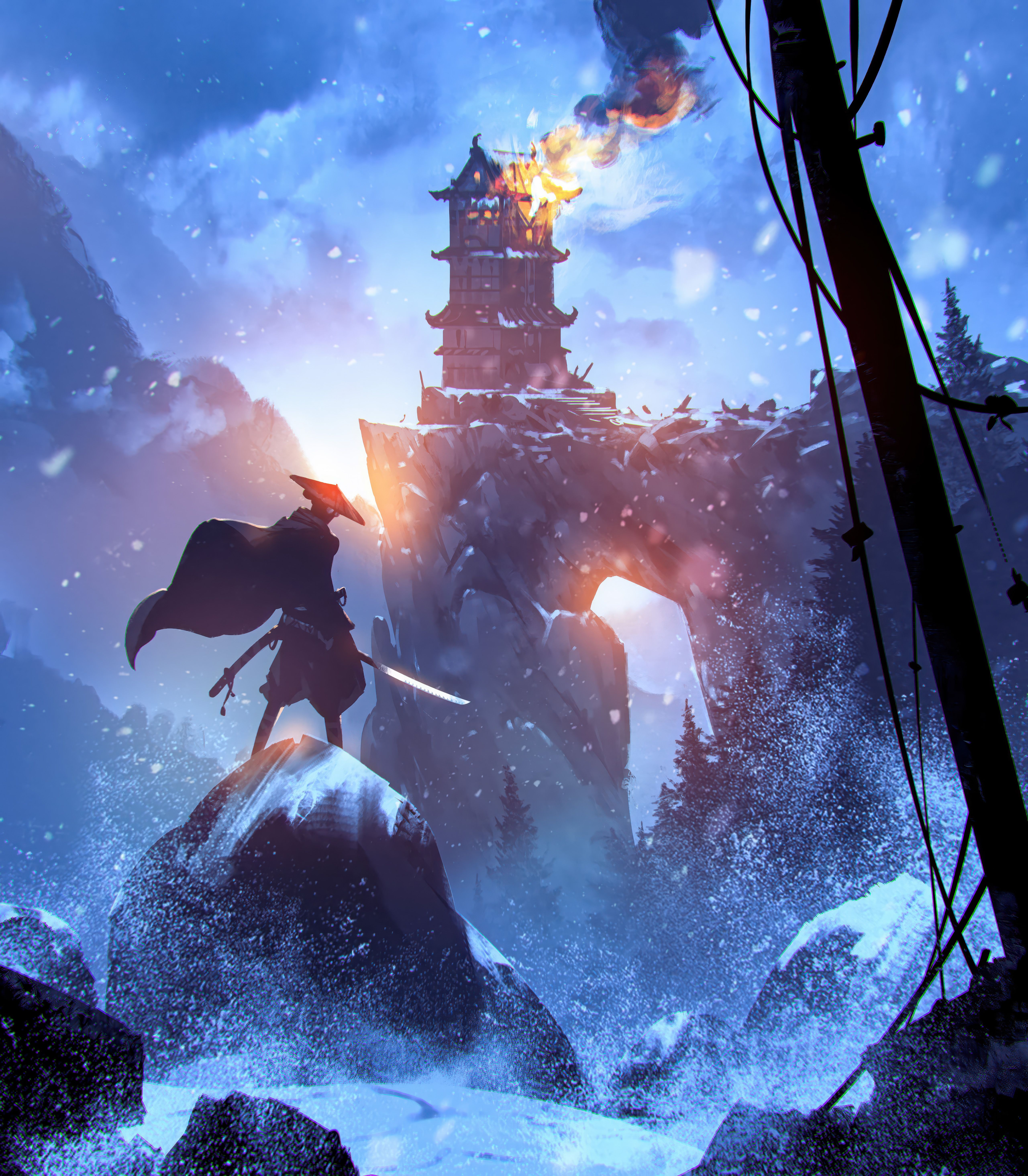 5120x5858 Blue Eye Samurai 4K Wallpaper