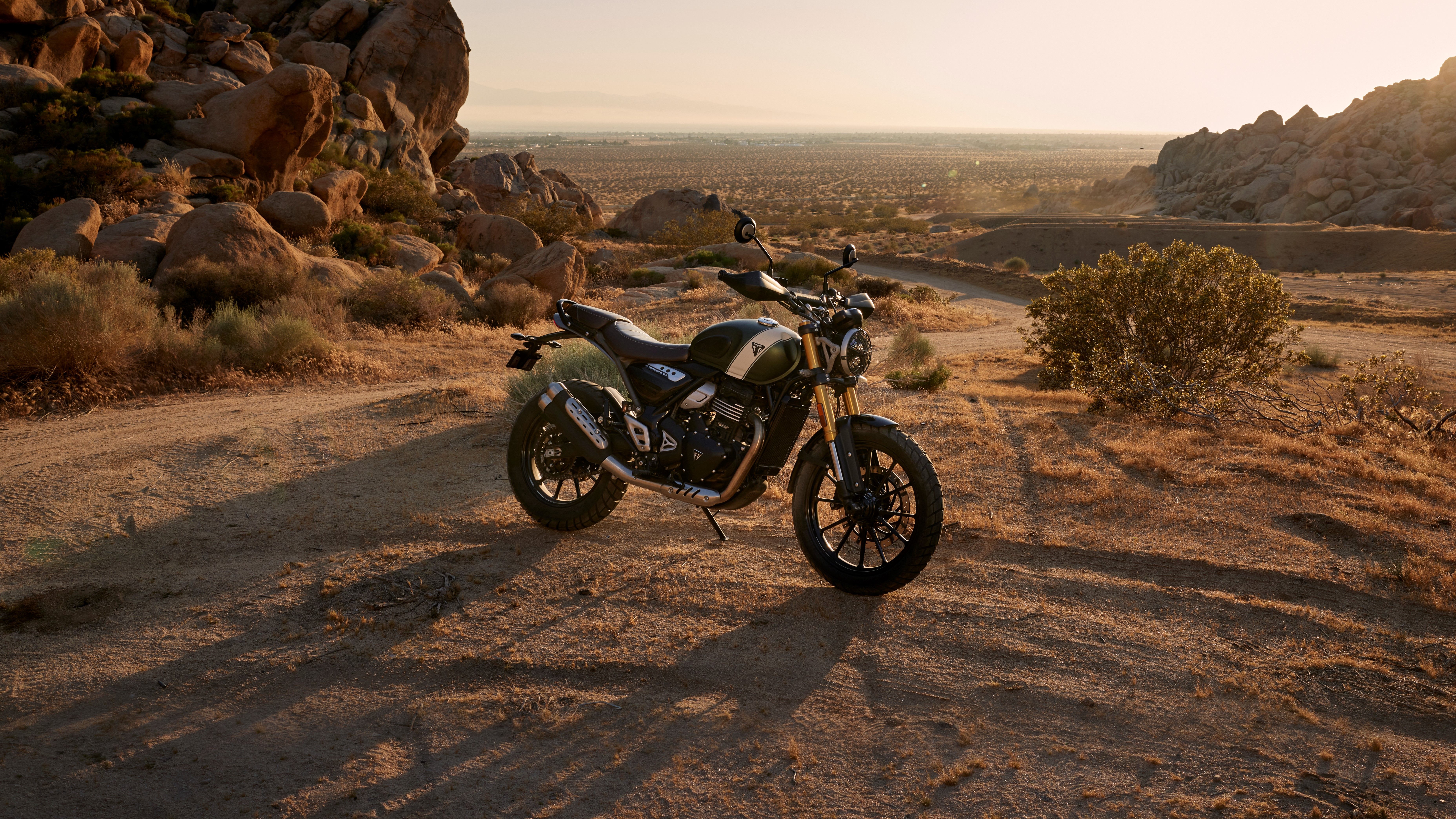 7425x4177 Triumph Scrambler 400 X Wallpaper and Background: Free HD Download