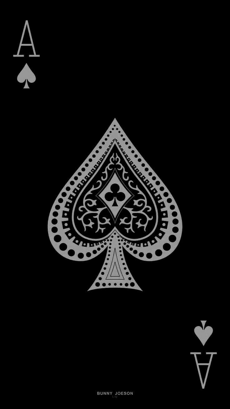 736x1308 Ace Card Wallpaper for a Stylish Phone Look. Black and white playing card art, Decorative ace of spades design, Elegant ace of spades tattoo inspiration