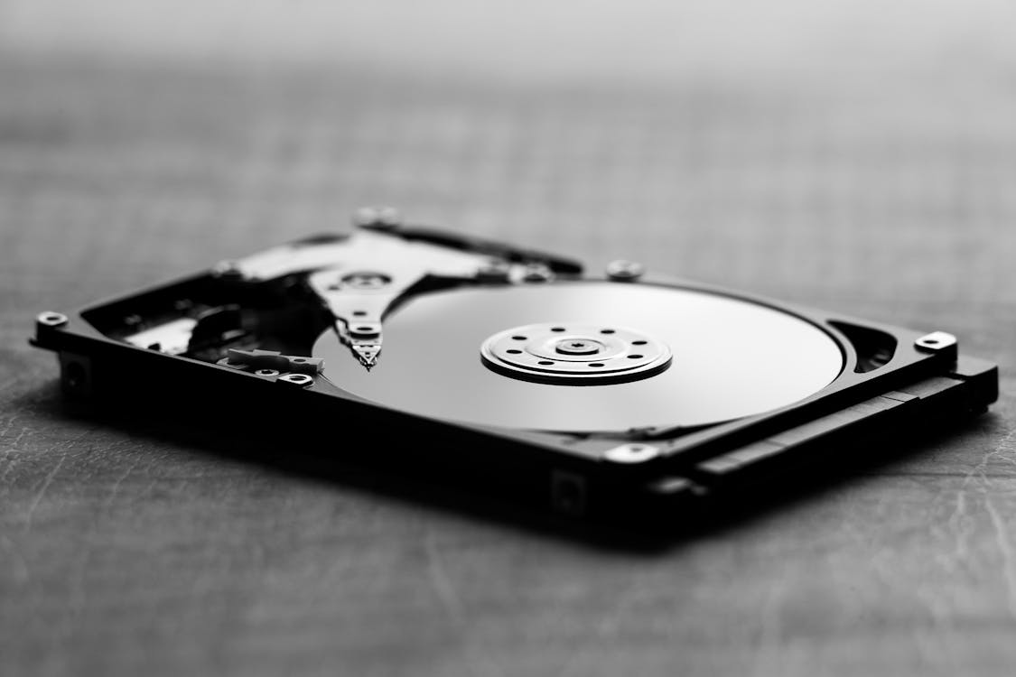 1125x750 Black and White Hard Disk Drive · Free