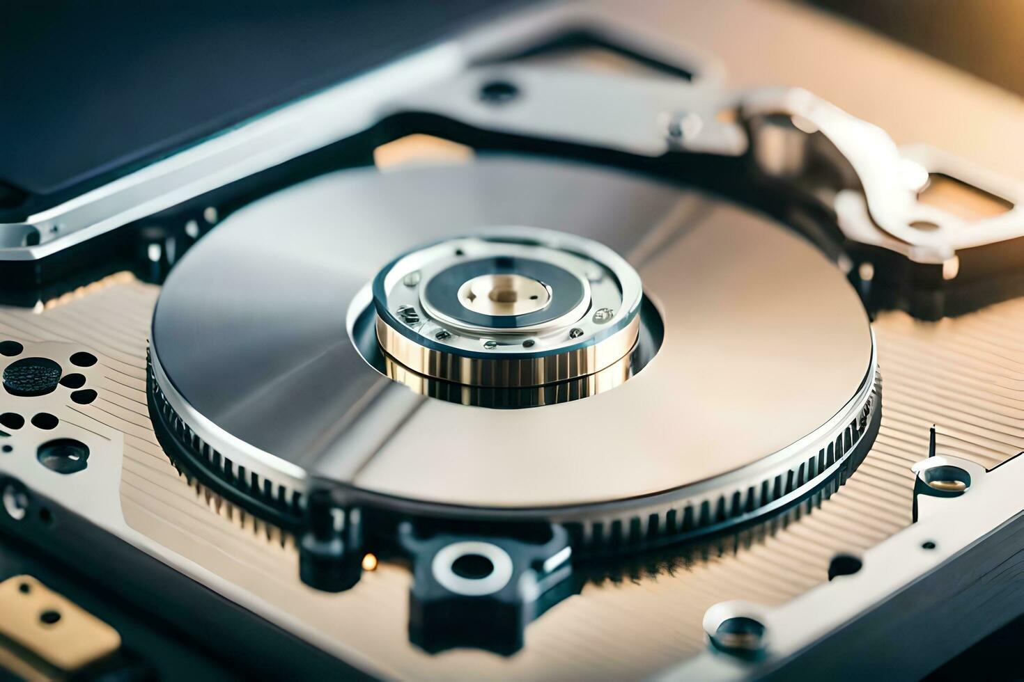 1470x980 A Hard Drive Is Shown With A Metal Disk. AI Generated