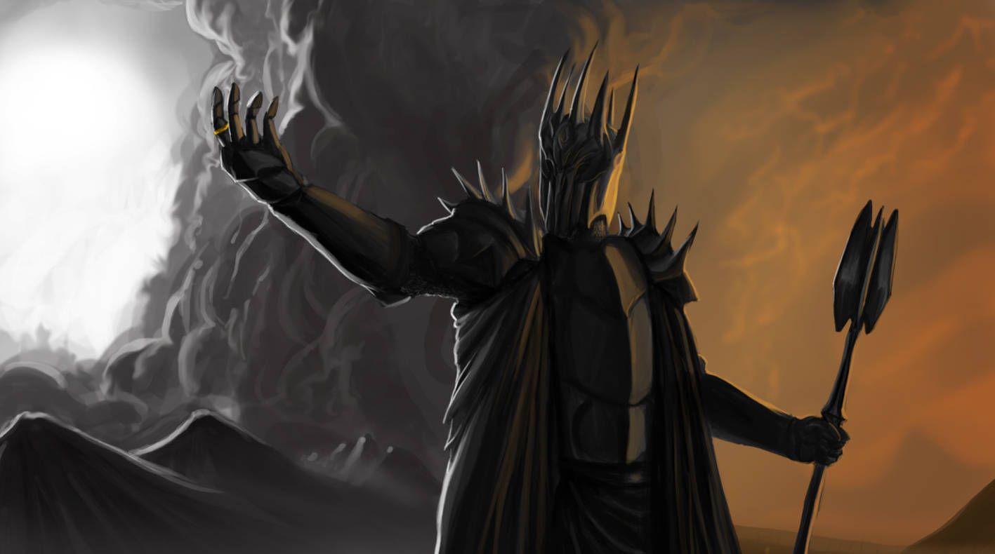 1417x790 Download Sauron 4k Lord Of The Rings Wallpaper