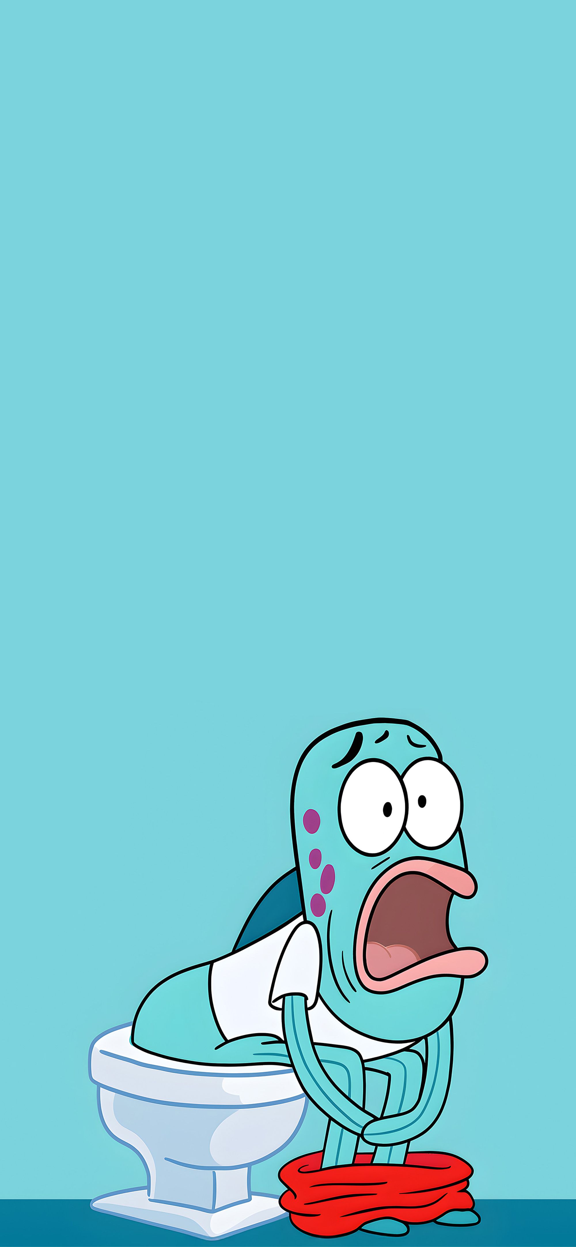 2000x4329 SpongeBob Fish Toilet Screaming Comedy Wallpaper iPhone HD