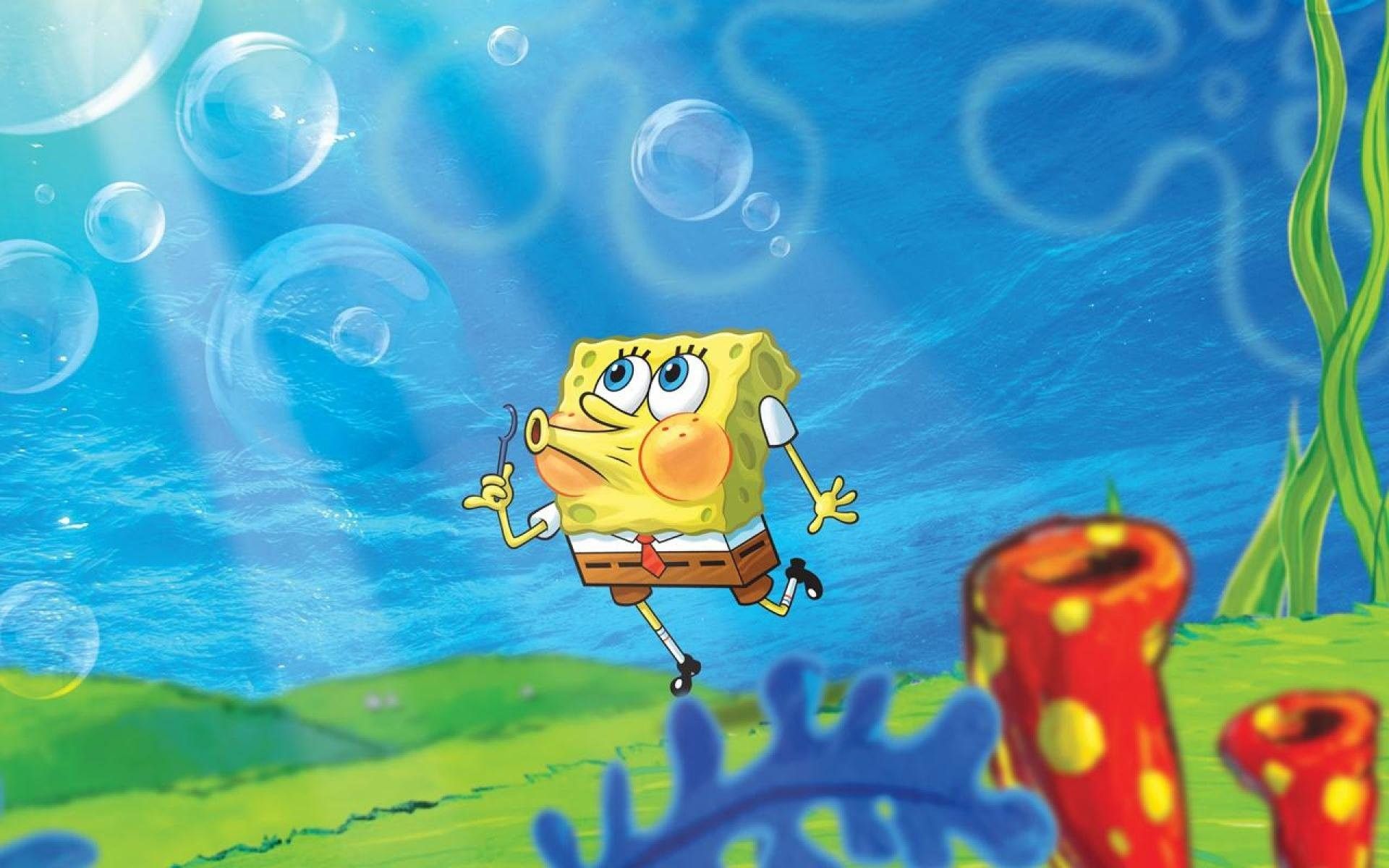 1920x1200 Spongebob Underwater Wallpaper