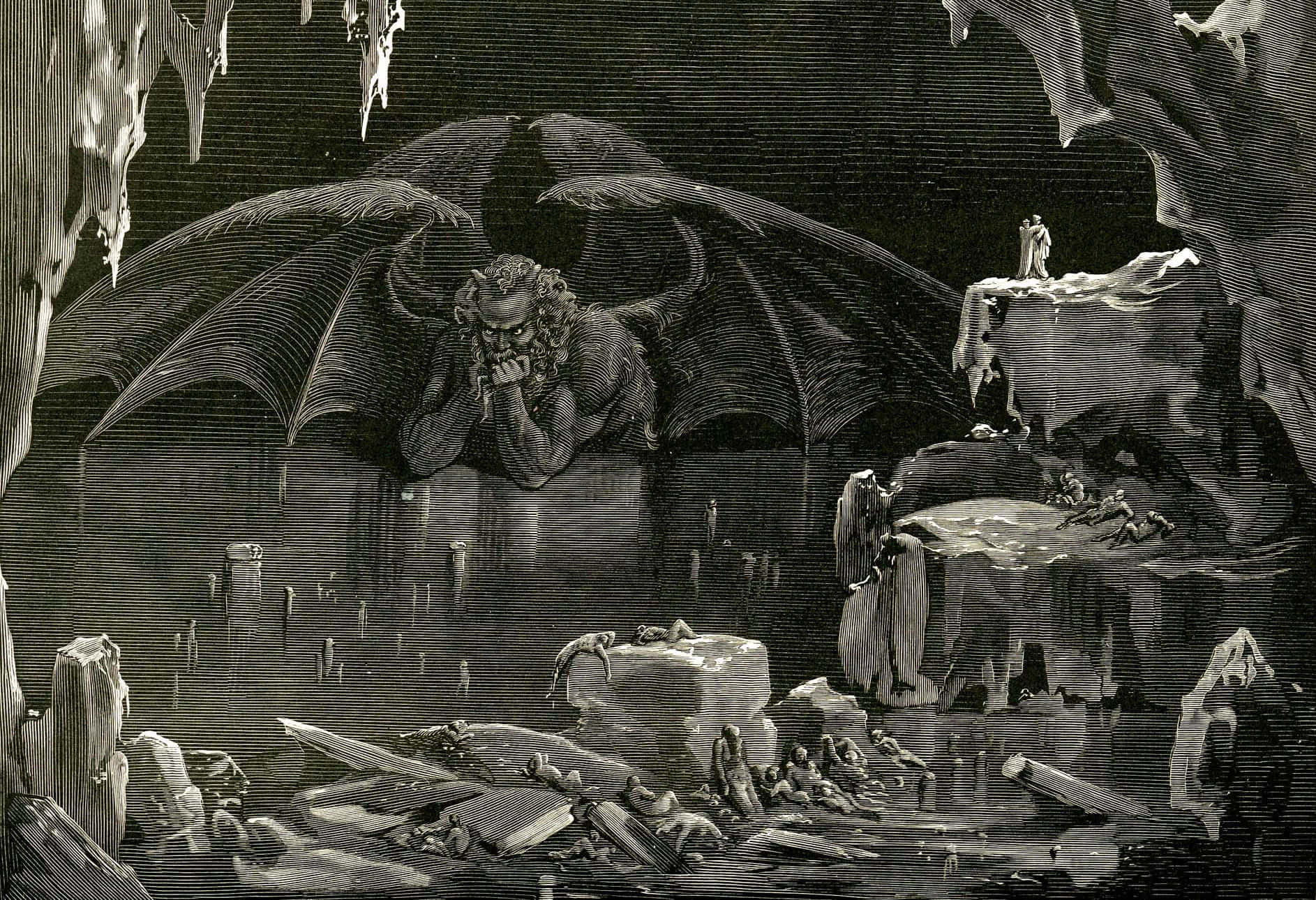 1886x1290 Download Gustave Dore Satan Watchingthe Caressesof Adamand Eve Wallpaper