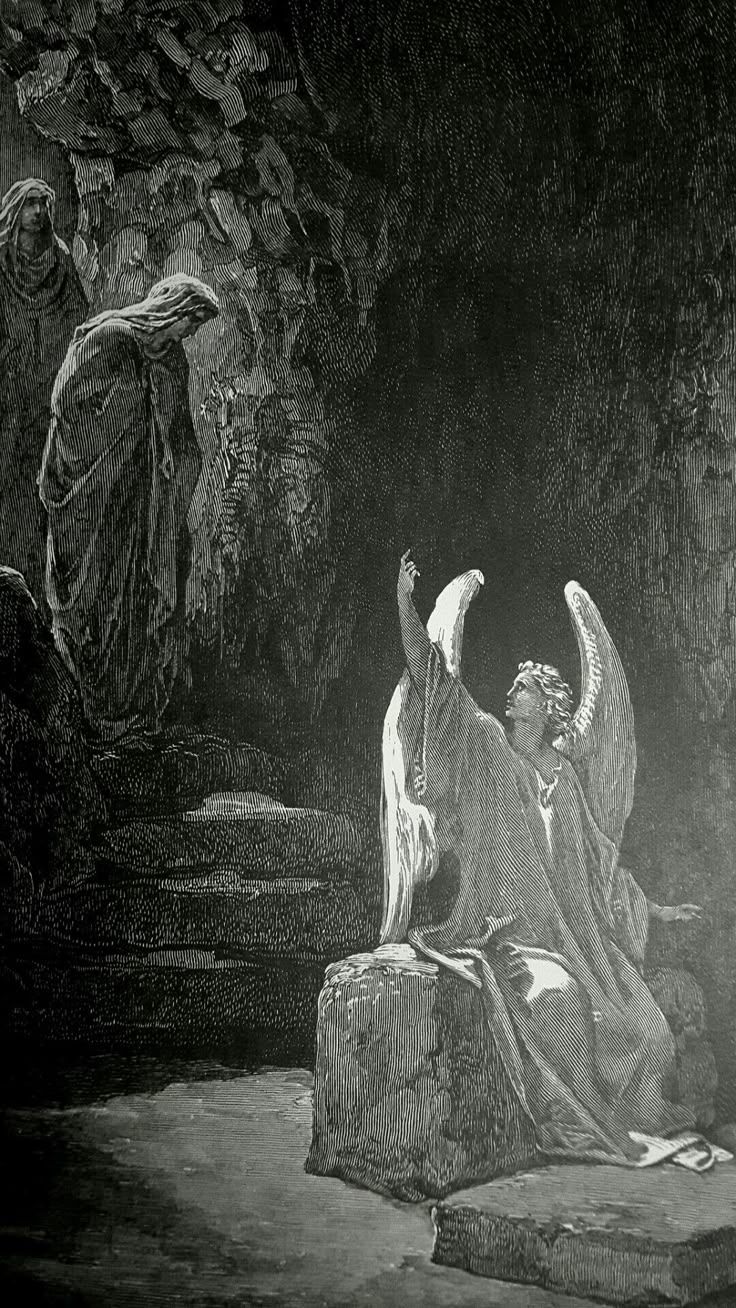 736x1308 Phillip Medhurst Presents Detail 182 241 Gustave Doré Bible The Resurrection Matthew 28:5 6