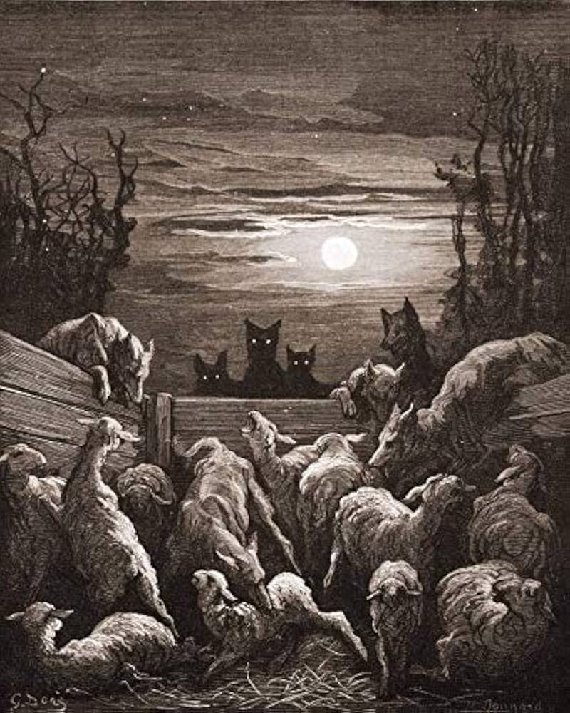 800x1000 Gustave Dore The Wolves and The Ewes Archival Quality Art Print Suitable for Framing: Posters & Prints