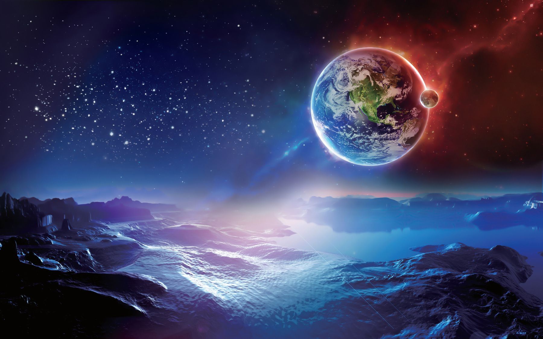 1800x1125 Wall Mural Photo Wallpaper Earth as seen from the moon u07596