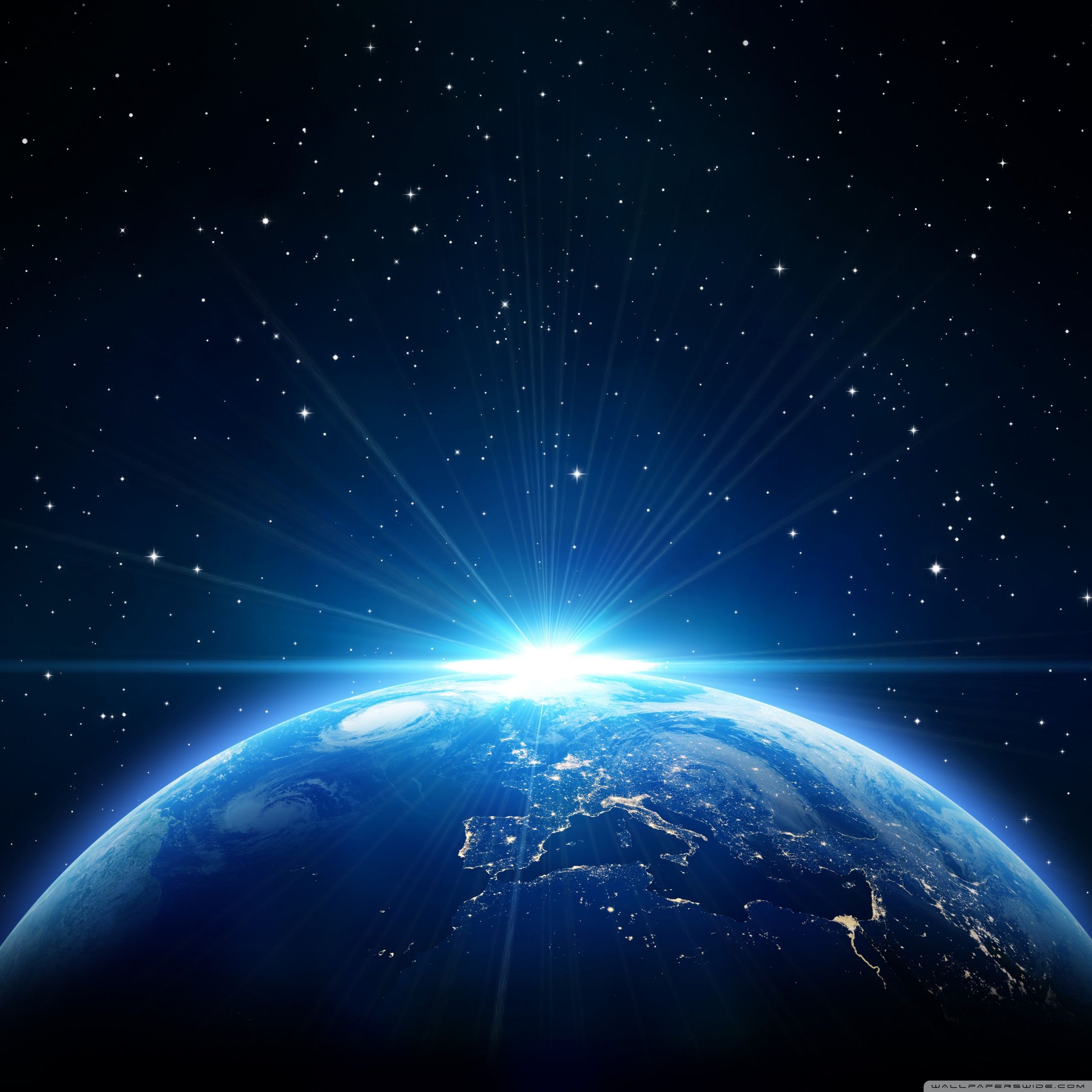 2560x2560 Galaxy Earth 4k Wallpaper
