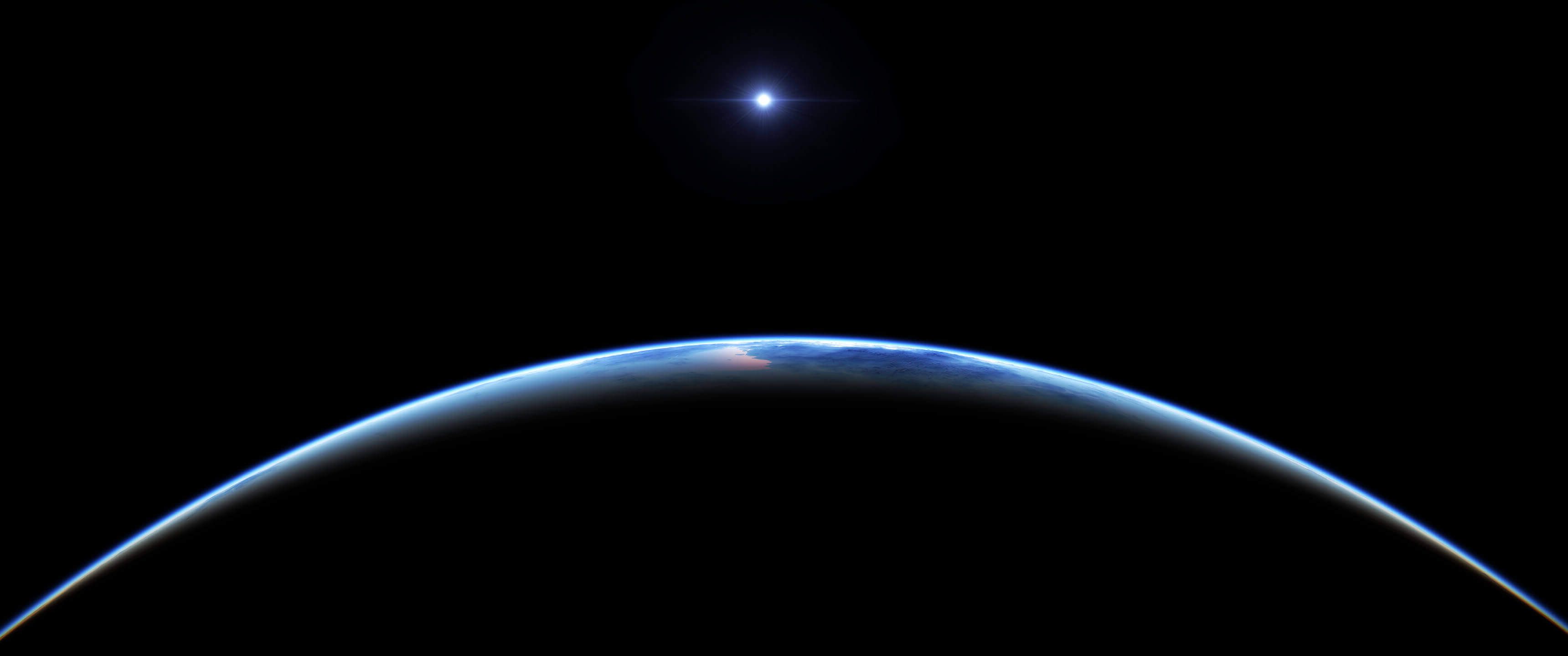 3440x1440 space, Earth, Middle earth, Stars Wallpaper HD / Desktop and Mobile Background