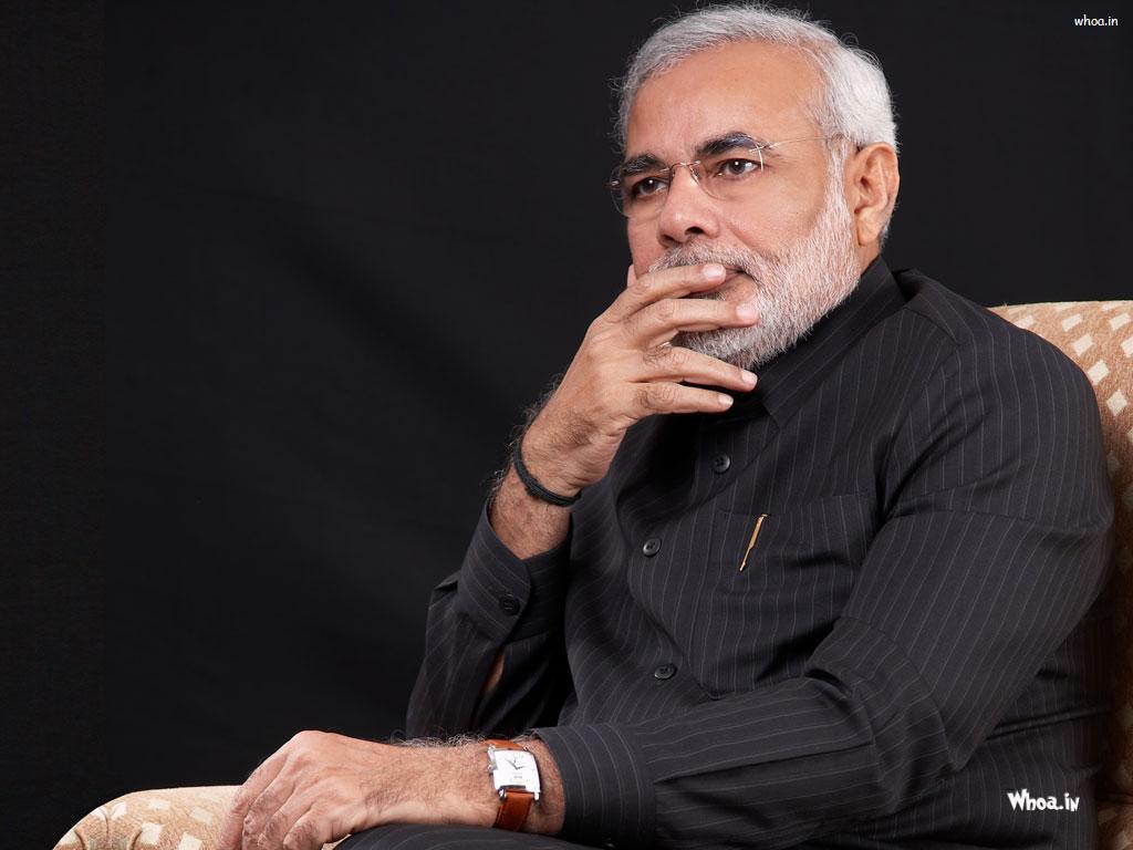 1024x768 Narendra Modi Black Suit With Dark Background HD Wallpaper