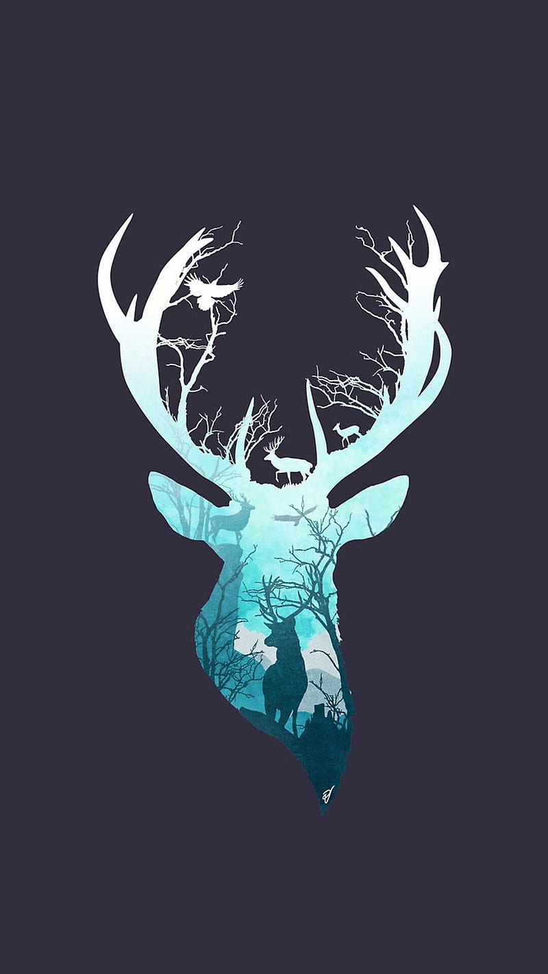 800x1422 Blue Deer, terrestrial animal, electric blue, ❤, HD phone wallpaper