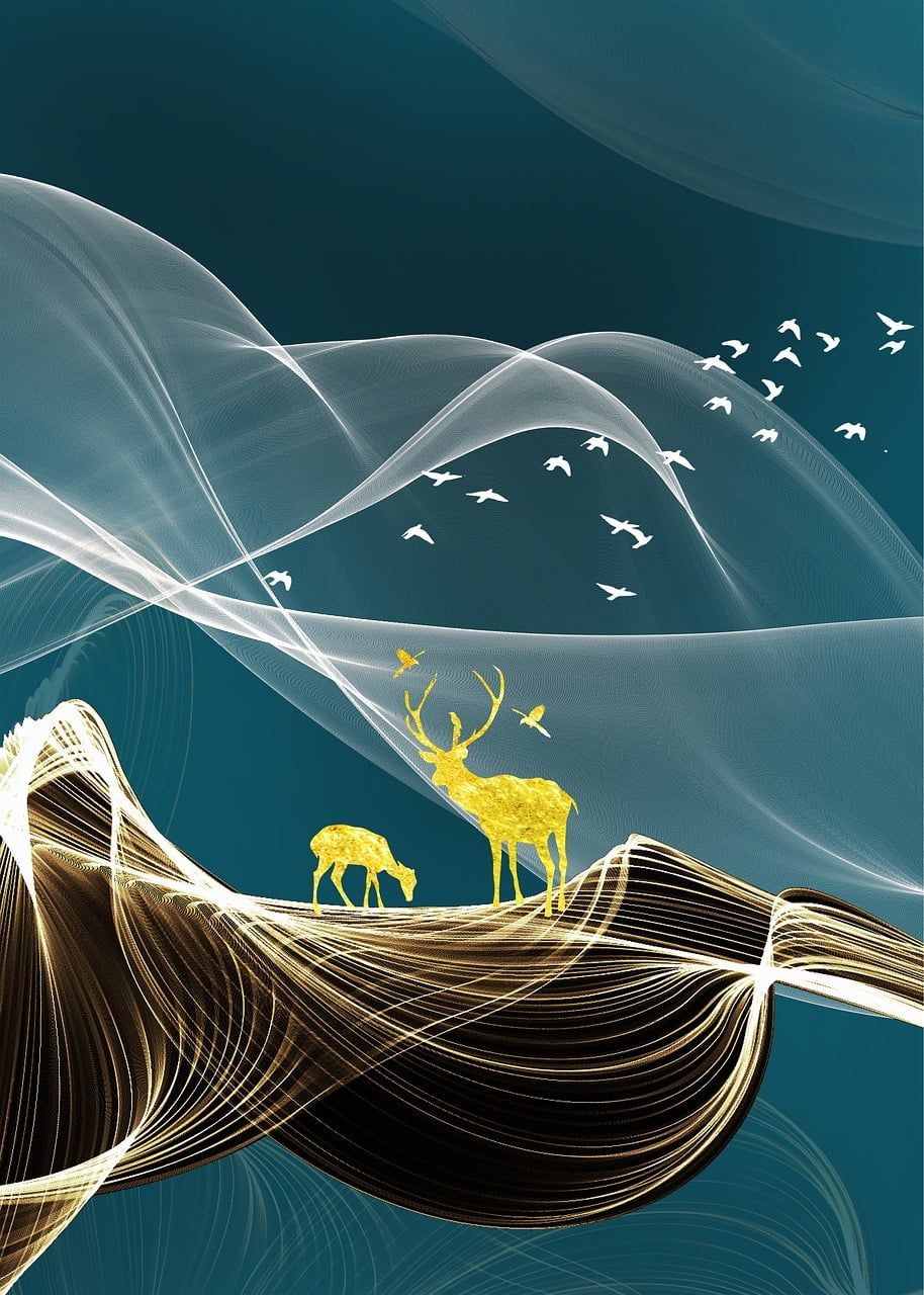 914x1280 Free Blue Deer & Deer Image