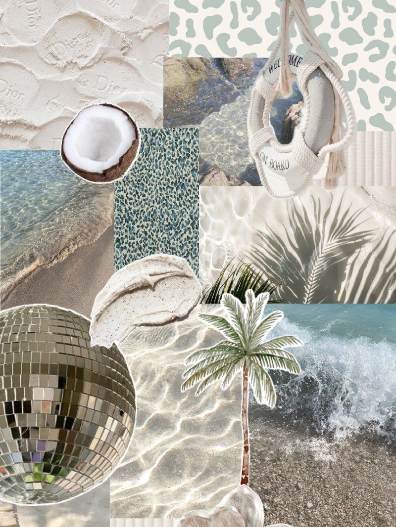 800x1066 Preppy Neutral Beach Aesthetic Collage iPad Wallpaper Lock Screen Background