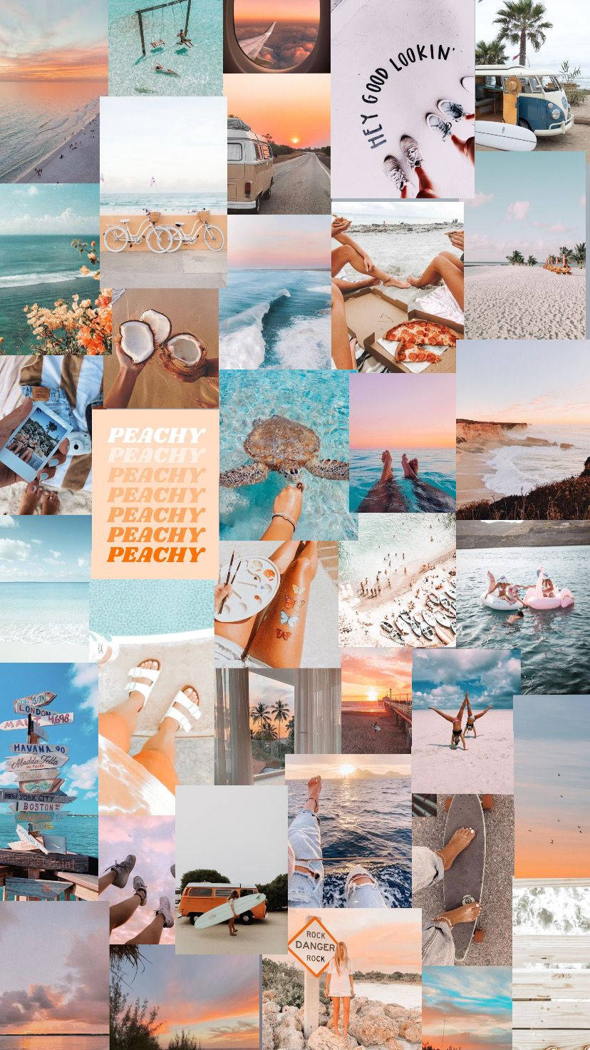 828x1472 Download Epic Beach Moments Summer Collage Wallpaper