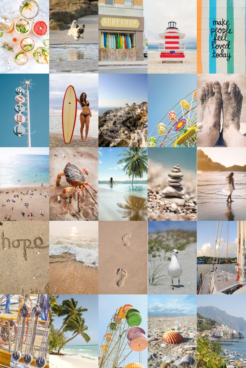 1026x1536 PCS Beach aesthetic wall collage kit download 4x6
