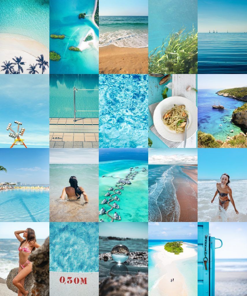 855x1024 PCS Beach aesthetic wall collage kit download 4x6
