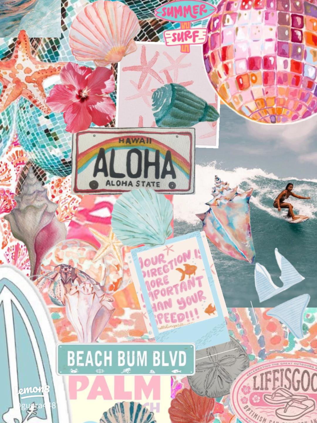 1080x1440 Dreamy Summer Wallpaper: Aesthetic Beach & Tropical Collages