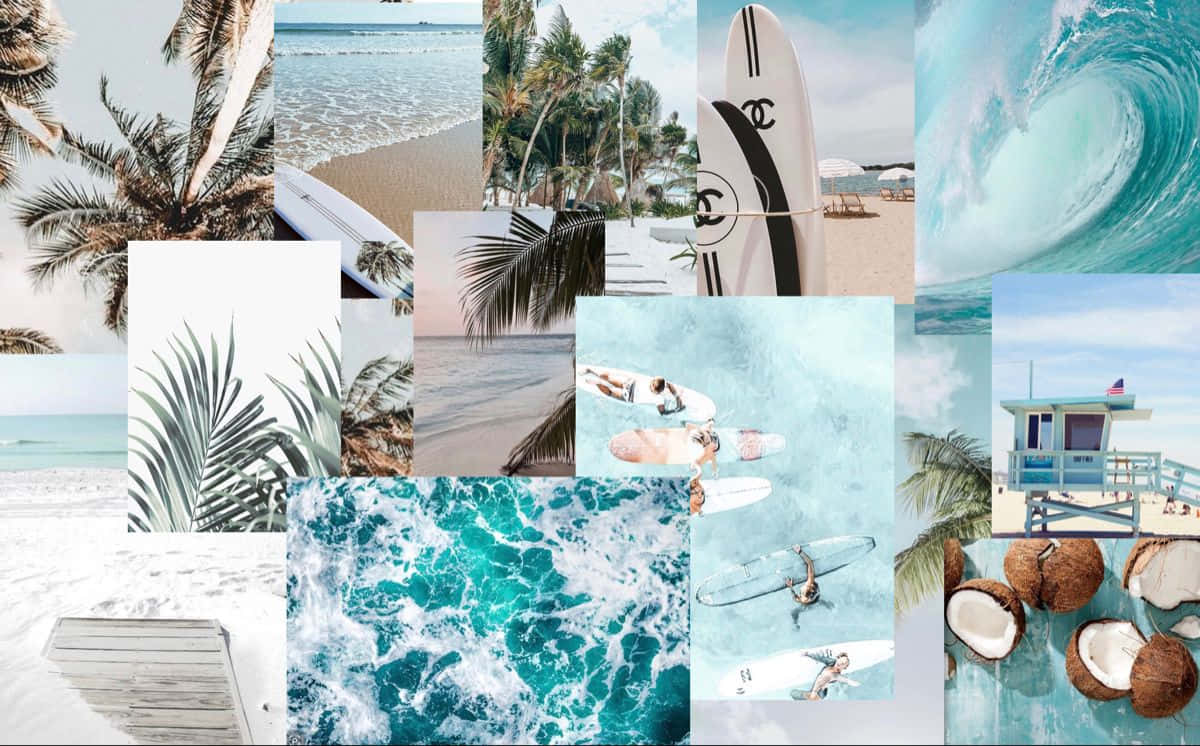 1200x746 Download Blue Beach Collage Wallpaper