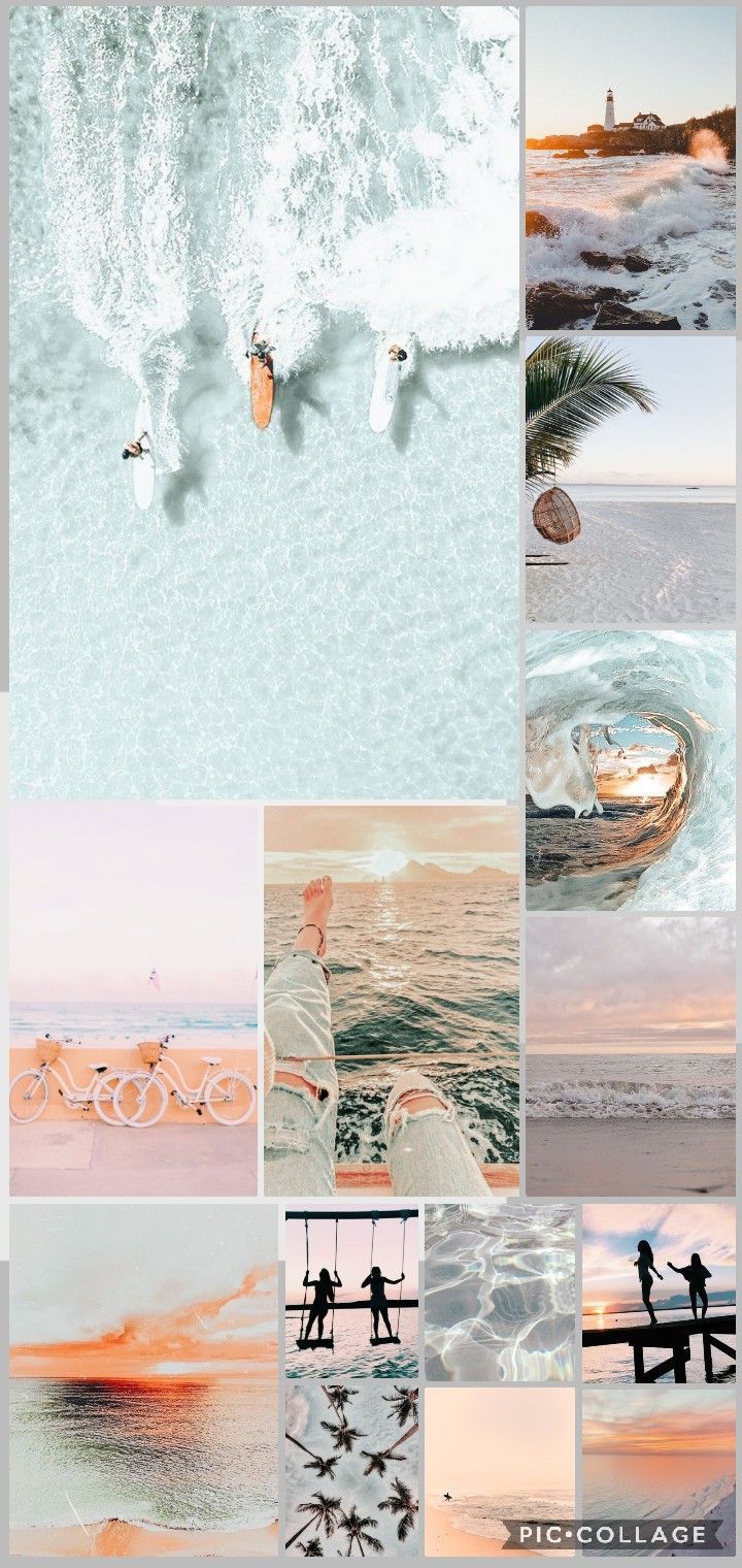 720x1520 Beach Summer Collage Wallpaper