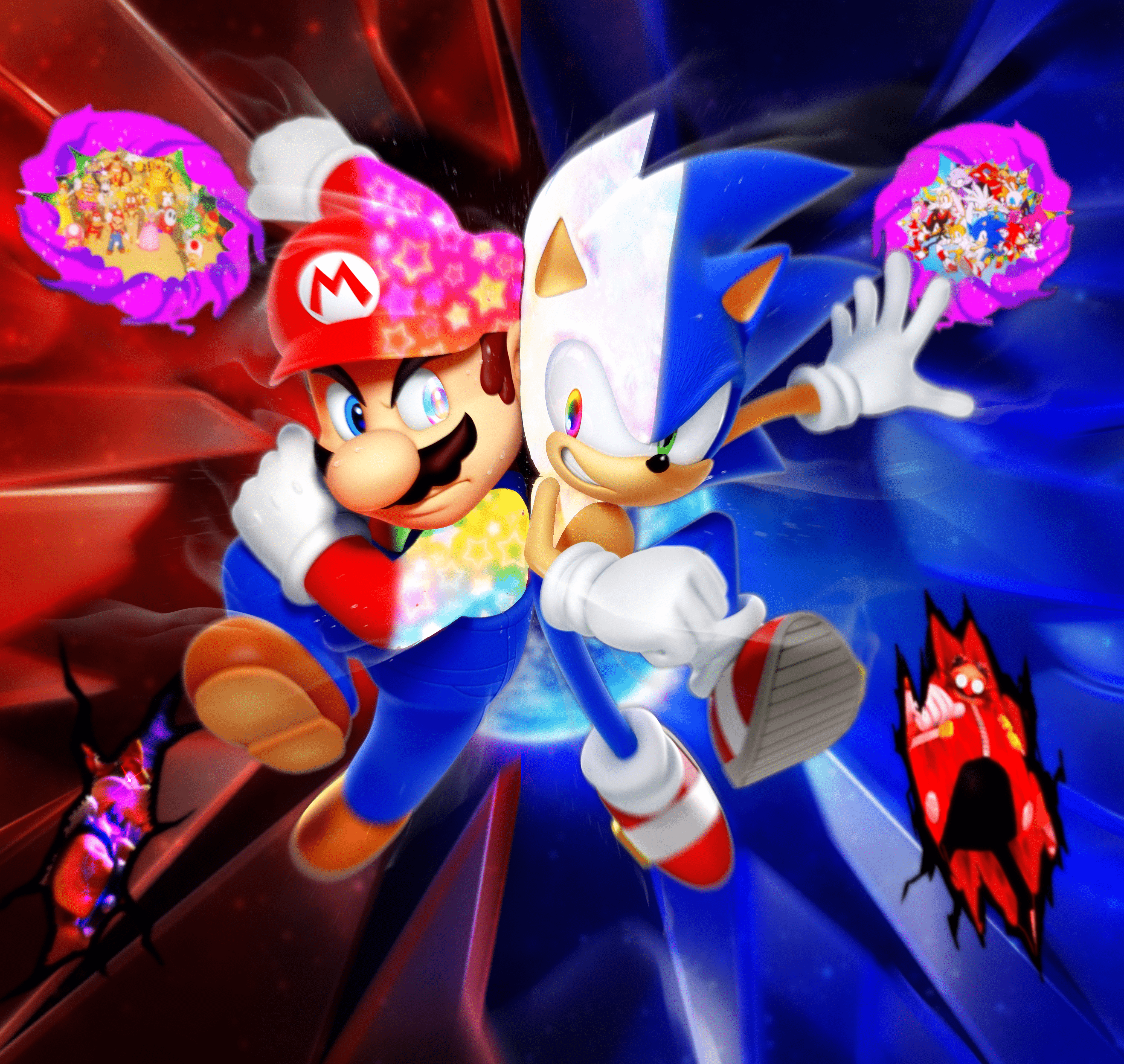 4109x3890 Mario vs Sonic (Nintendo vs Sega) [MEGAPOST]. thing. day thirty