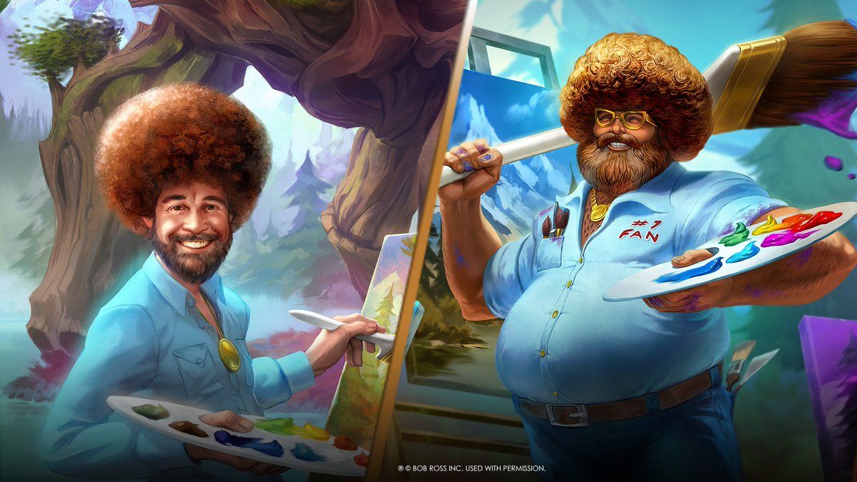1200x675 This Is No Mistake, Just A Happy Accident! Paint A Few Trees & Make Them Your Friends With Bob Ross Sylvanus & Happy Little Painter Zhong Kui. Grab Them In Game Before They're