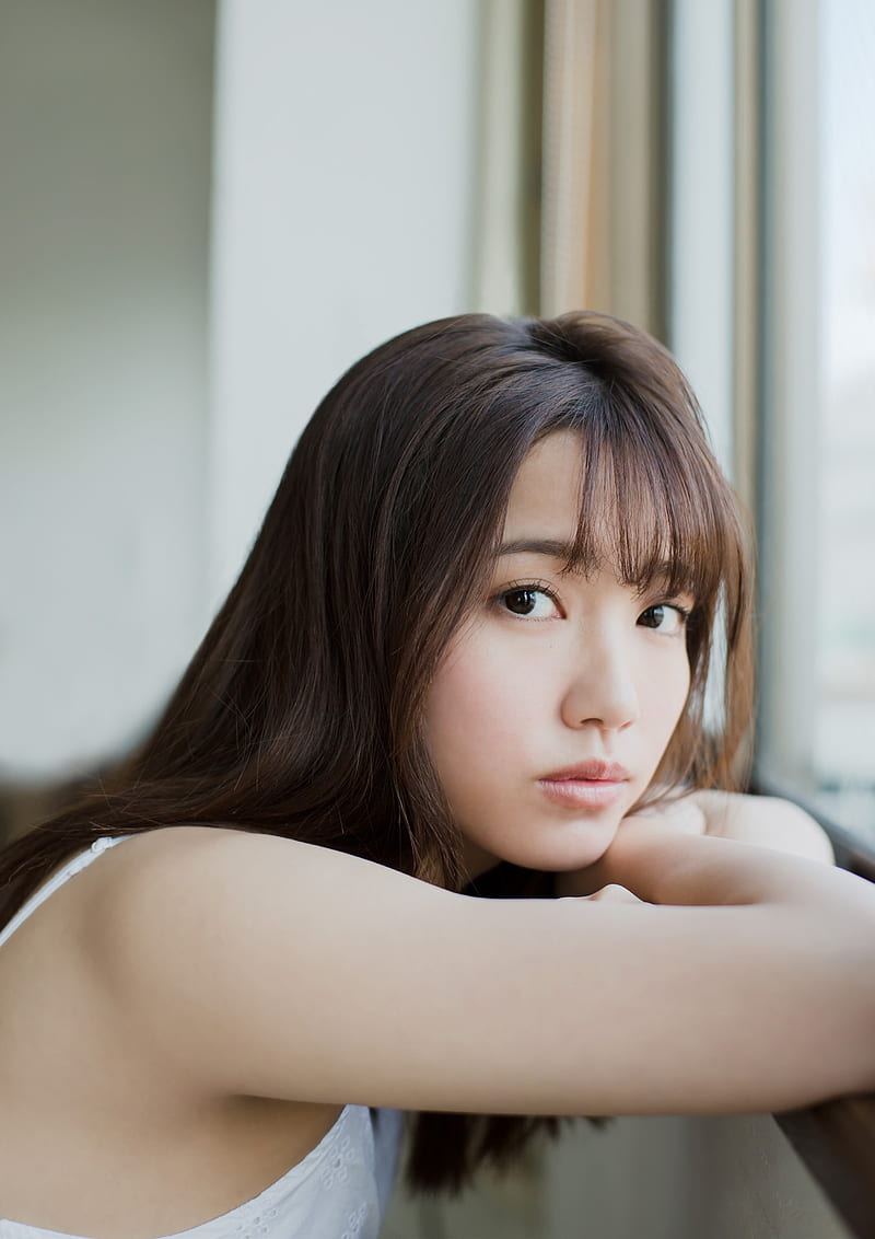 800x1132 Women, model, Asian, Japanese women, Japanese, looking at viewer, leaning, by the window, HD phone wallpaper