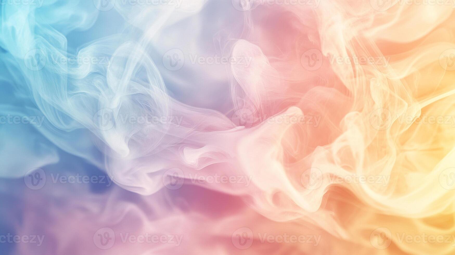 1749x980 Abstract pastel smoke background displays soft, ethereal blue, peach, pink and yellow colors