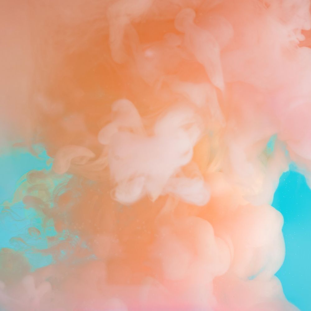 1000x1000 Cloud Like Pastel Pink Color Paint With Teal Background Photo (4Bq7e5)