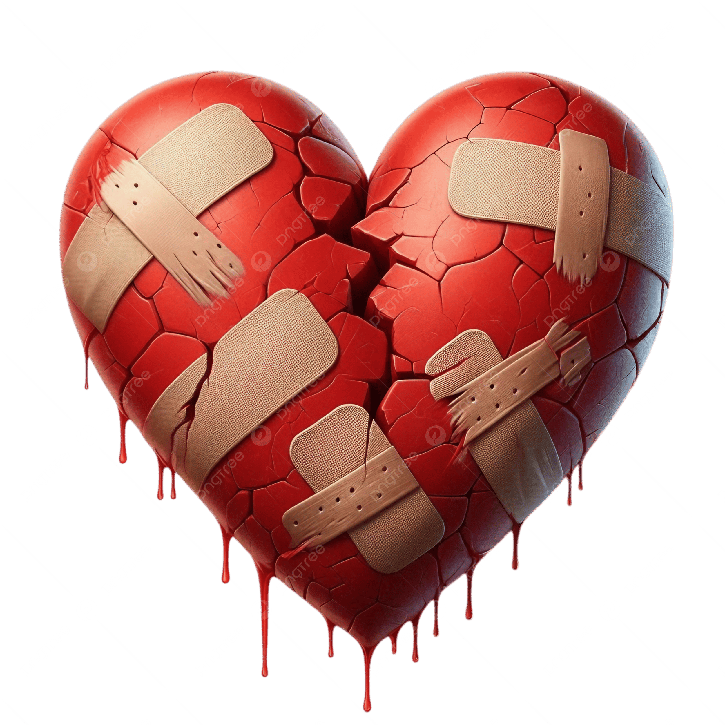 2500x2500 Cracked Red Heart With Bandages A Powerful Symbol Of Love Heartbreak And Healing, Red Heart Illustration, Love And Heartbreak, Healing Symbol PNG Transparent Image and Clipart for Free Download
