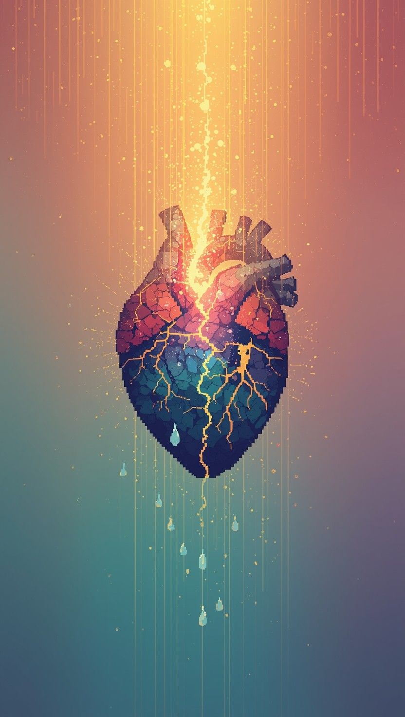 832x1472 Free Healing Through Gold Image, Kintsugi, Heart