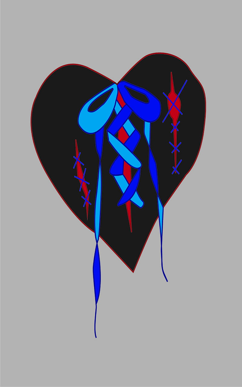 800x1280 Heart Break, break, broken, heal, healing, heart, ripped, sad, stitch, stitched, HD phone wallpaper