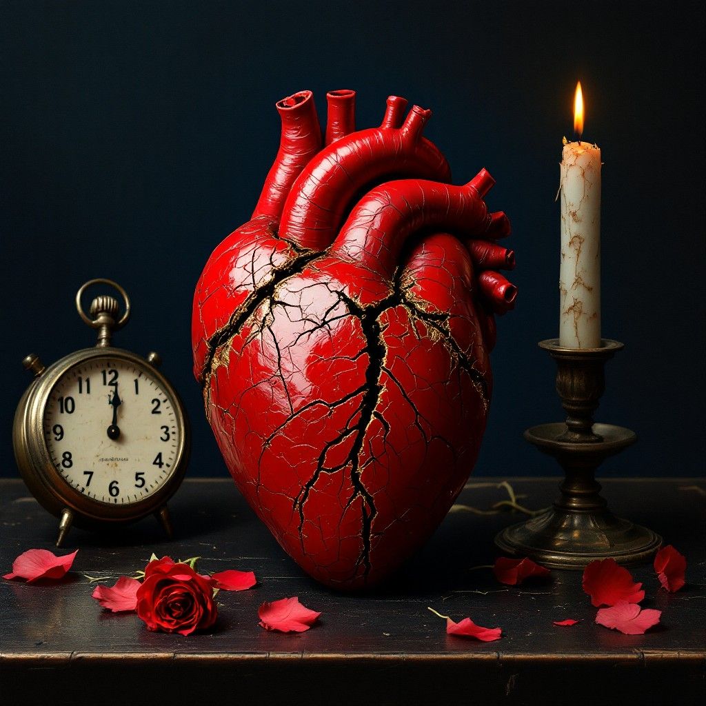 1024x1024 Free Healing Golden Heart Image, Healing, Kintsugi