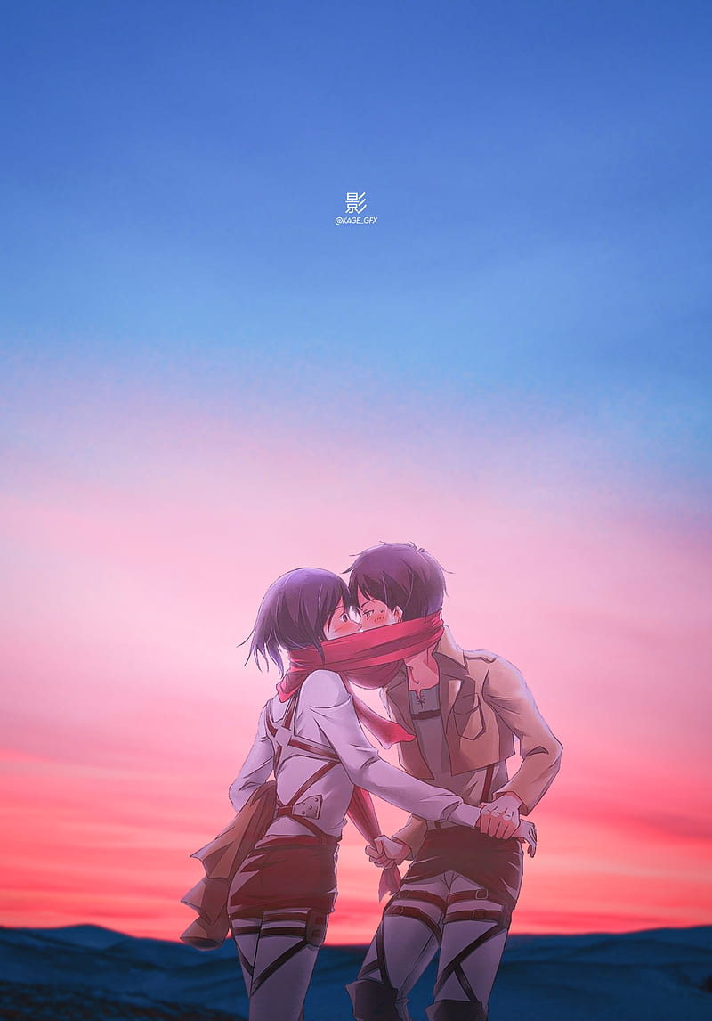 800x1146 Eren and Mikasa, anime, aot, attack on titan, eren jaeger, eren yeager, levi, HD phone wallpaper