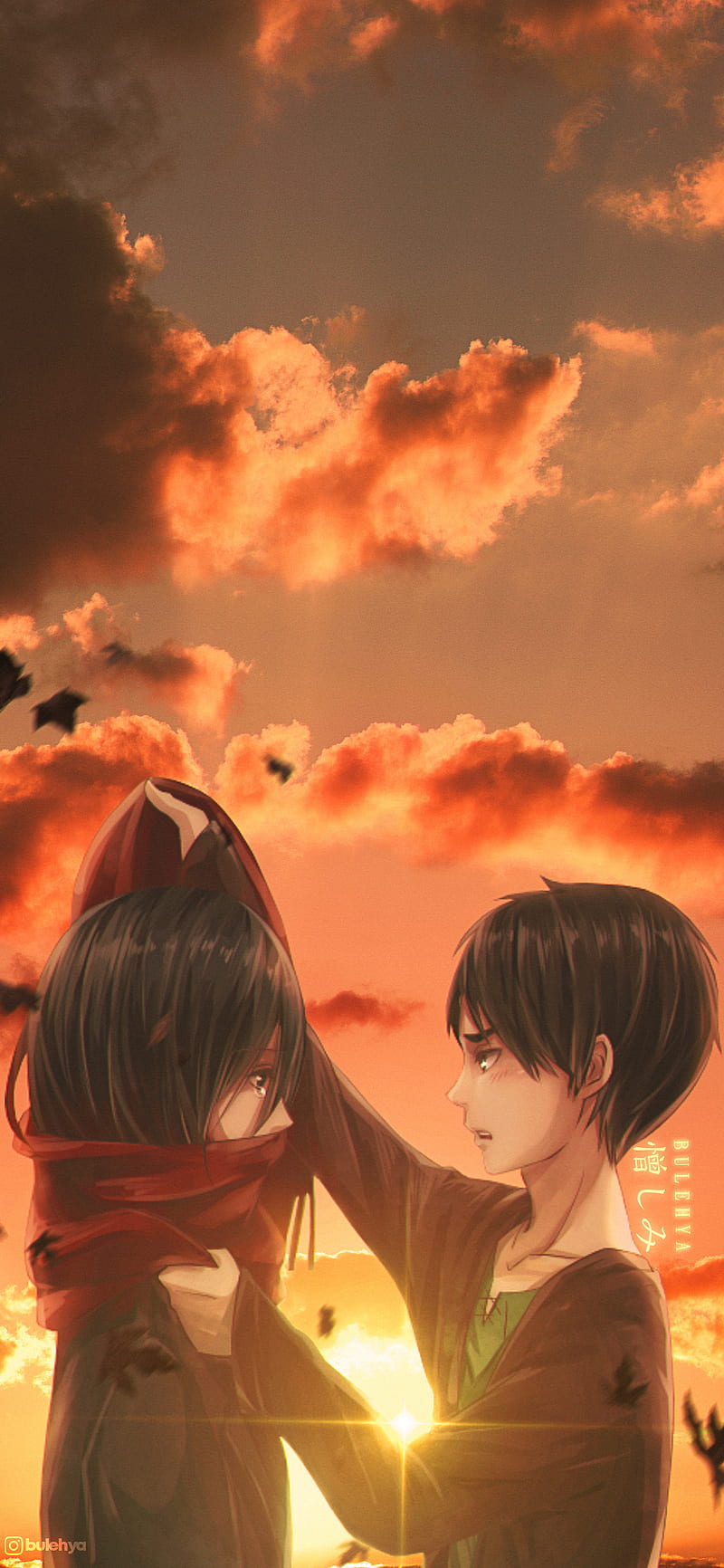 800x1732 Eren x Mikasa, anime, aot, attackontitan, livai, manga, shingekinokyojin, snk, HD phone wallpaper